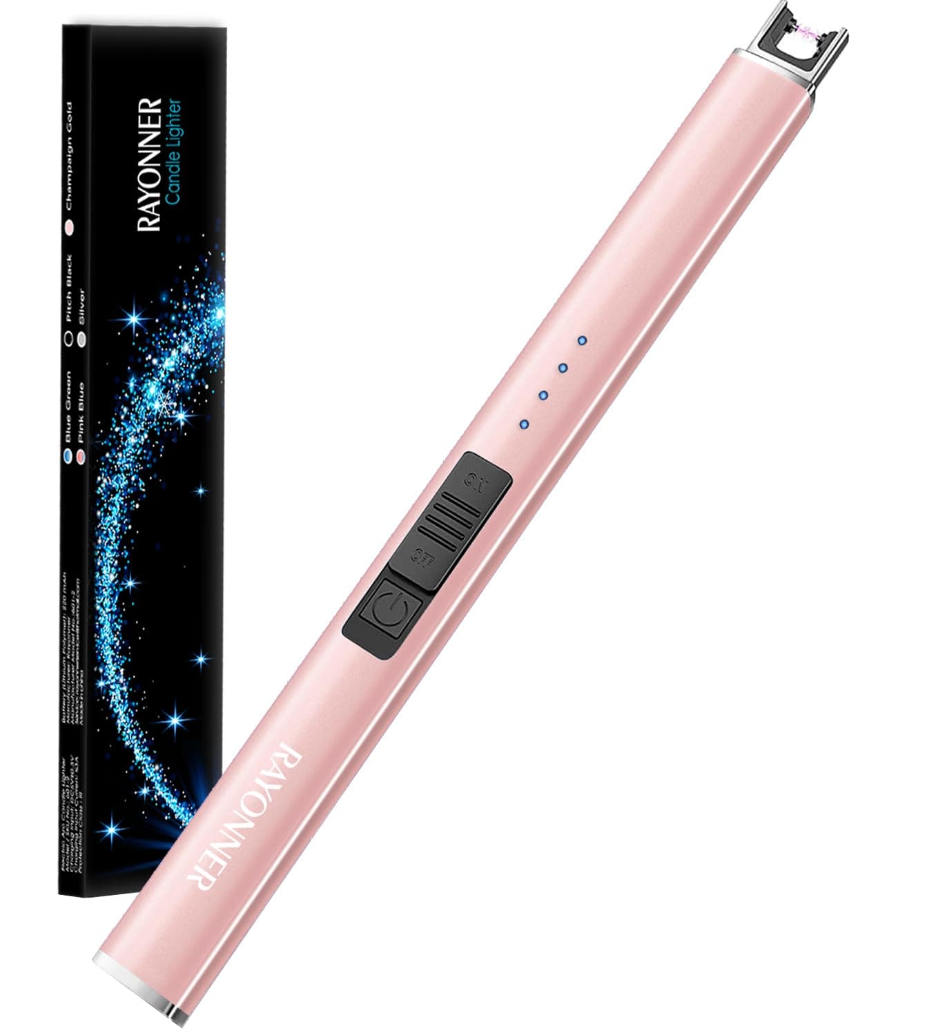 Lighter Electric Candle Lighters Rechargeable USB Lighter Arc Lighters for Candle Camping (1Pack, Rose Gold)