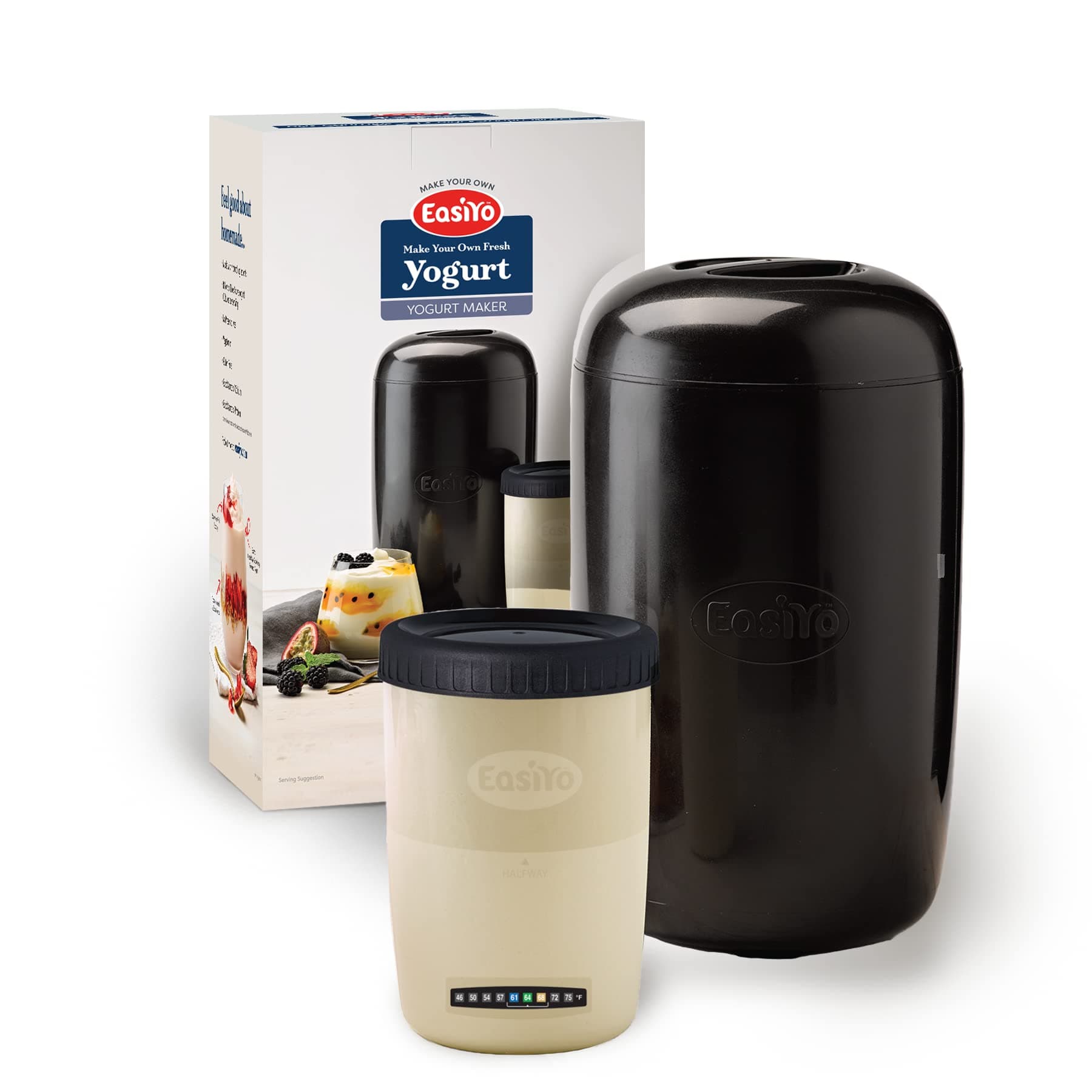 EasiYoYogurt Maker | Reusable Yogurt Jar and Yogurt Maker compatible with all EasiYo Yogurt Flavors | Fresh Homemade Yogurt Tastes Better | 3 Easy Steps | New Zealand Milk from Grass Fed Cows