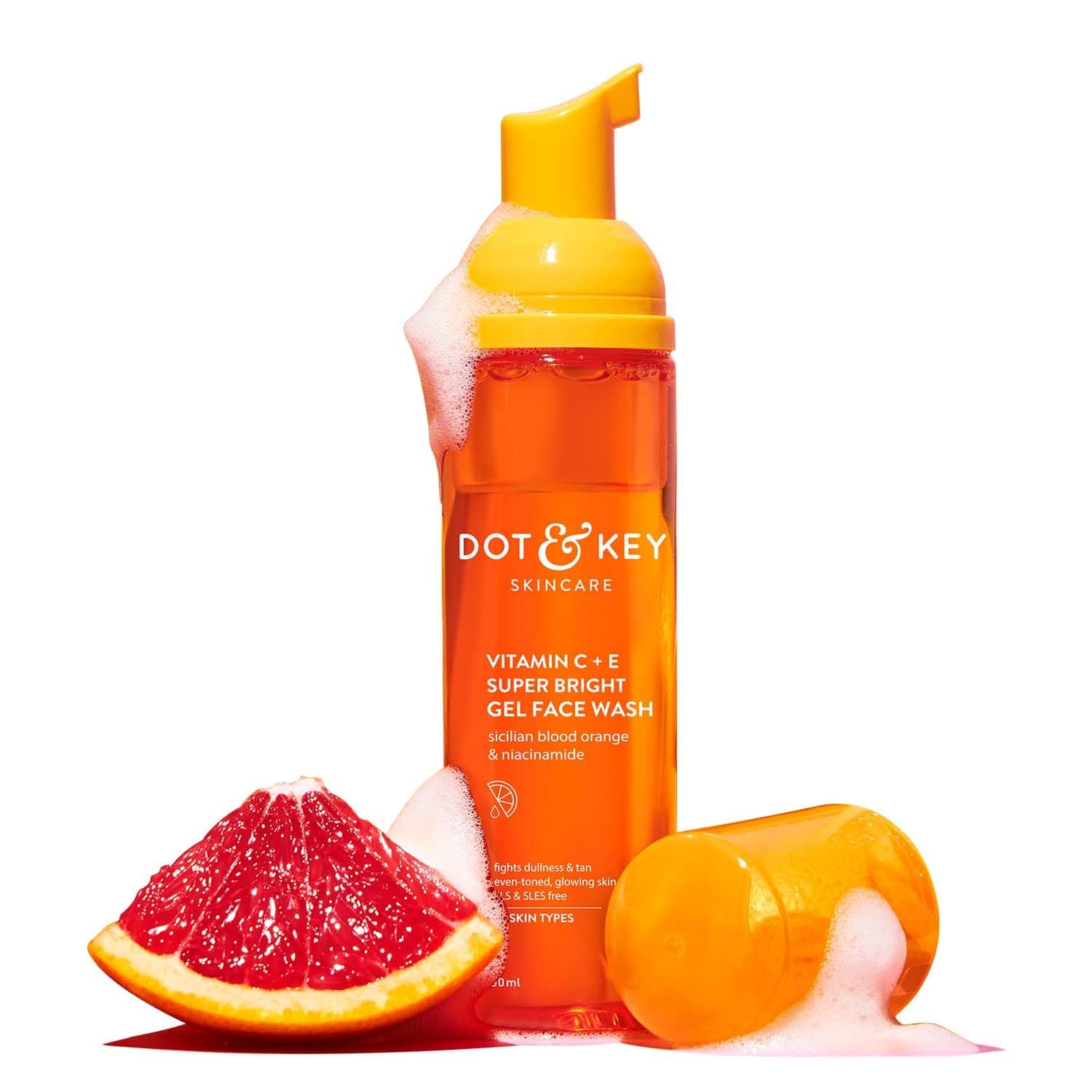 Vitamin C Super Bright Foaming Face Wash For Dull&Pigmented Skin|With Triple Vitamin C,Blood Orange&Papaya|Sulphate Free|For All Skin Types|For Women&Men|Travel Edition|80Ml