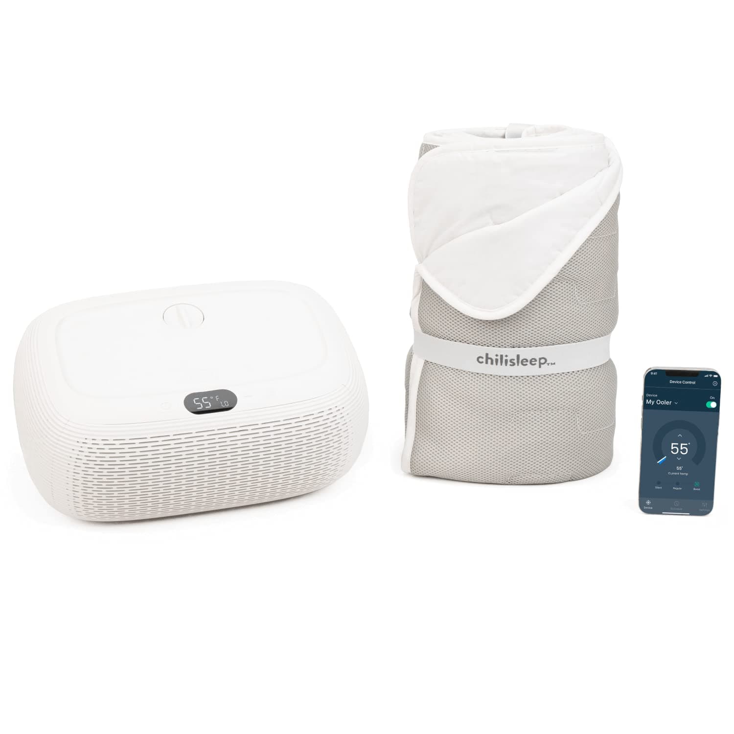 Sleepme OOLER Sleep System – Cooling & Heating Mattress Topper, Automated Temperature Changes: 55-115°F (Half Queen (80" L x 30" W) Off-White