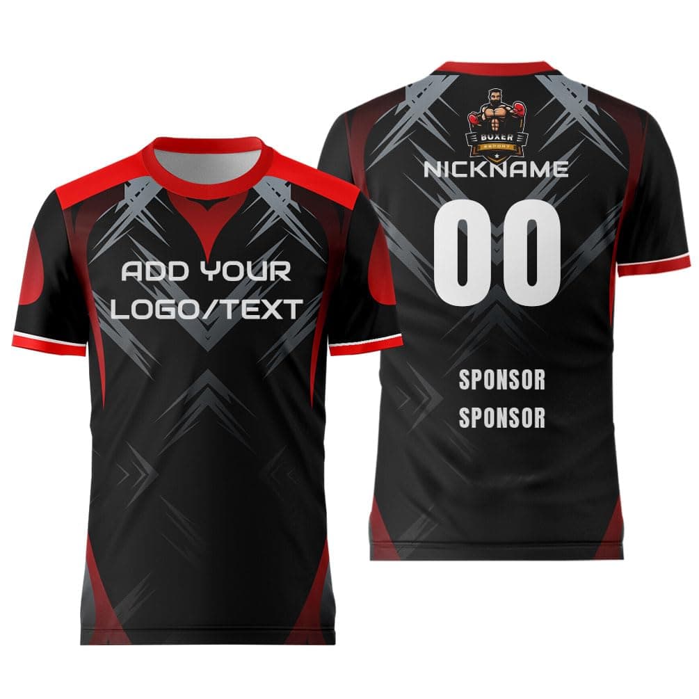 Customize Your Black Jersey with Name and Number Mens Team Uniforms Shirt for Esport Game Soccer Volleyball