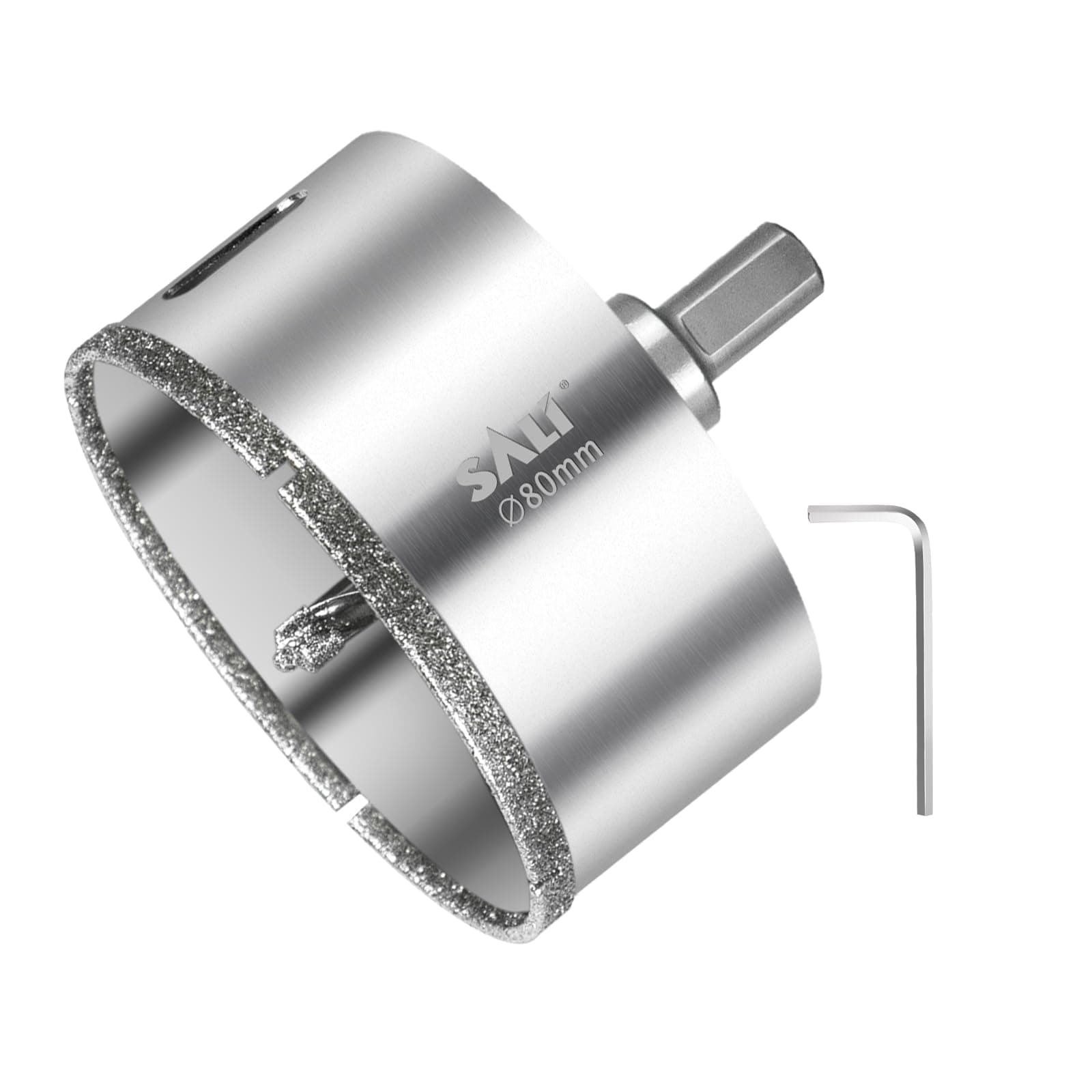 SALI Diamond Drill Bit 80 mm Diamond Hole Saw Drill with Center Guide Bit Glass Hole Saw Core Drill Bit for Glass/Tile/Ceramic/Marble/Limestone/Fiberglass/Porcelain Cutting