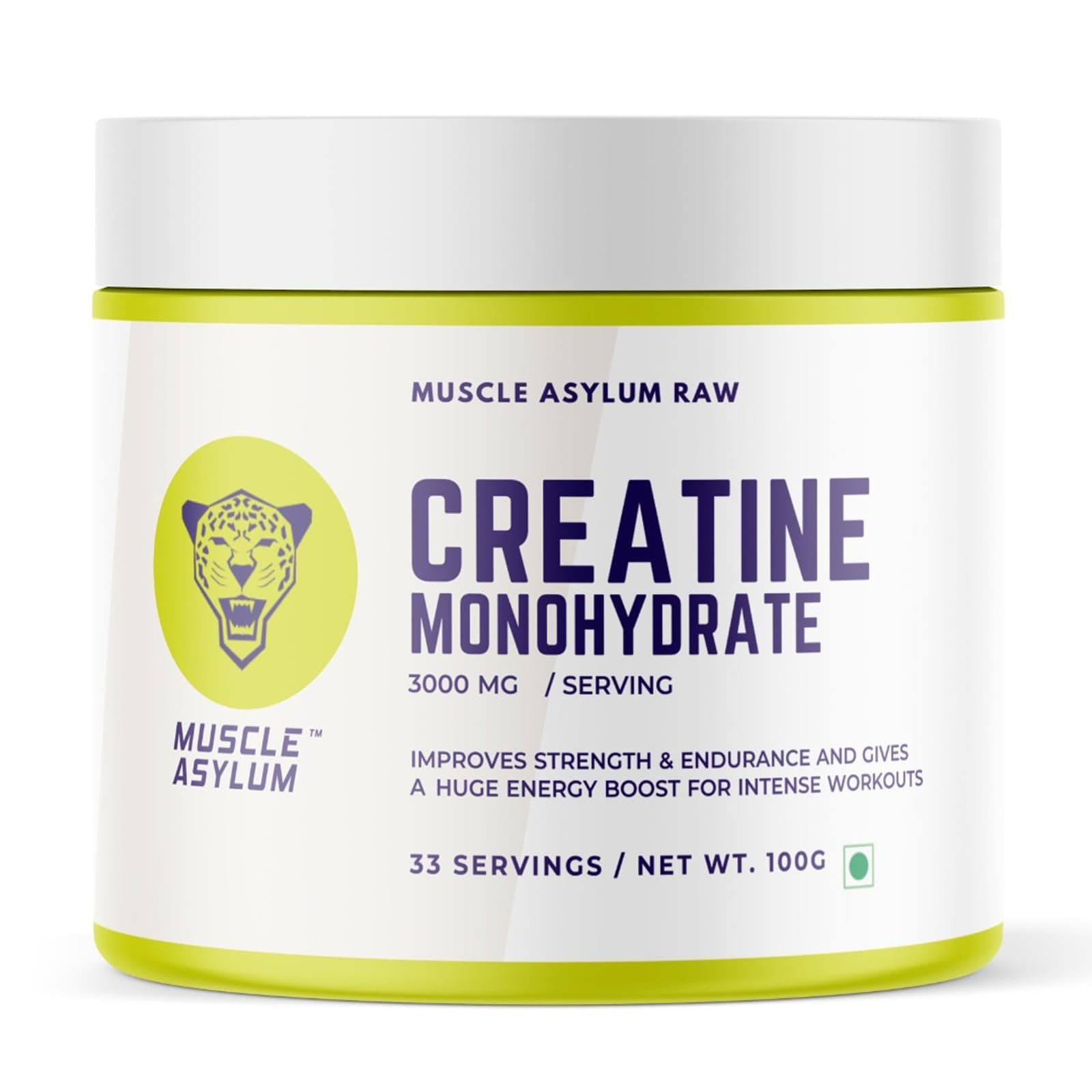 Pure Micronised Creatine Monohydrate Powder, Pre/Post Workout Supplement for Muscle Gain & Recovery, Fast Absorbing, 33 Servings, for Athletic Performance & Power (100g, Unflavoured)