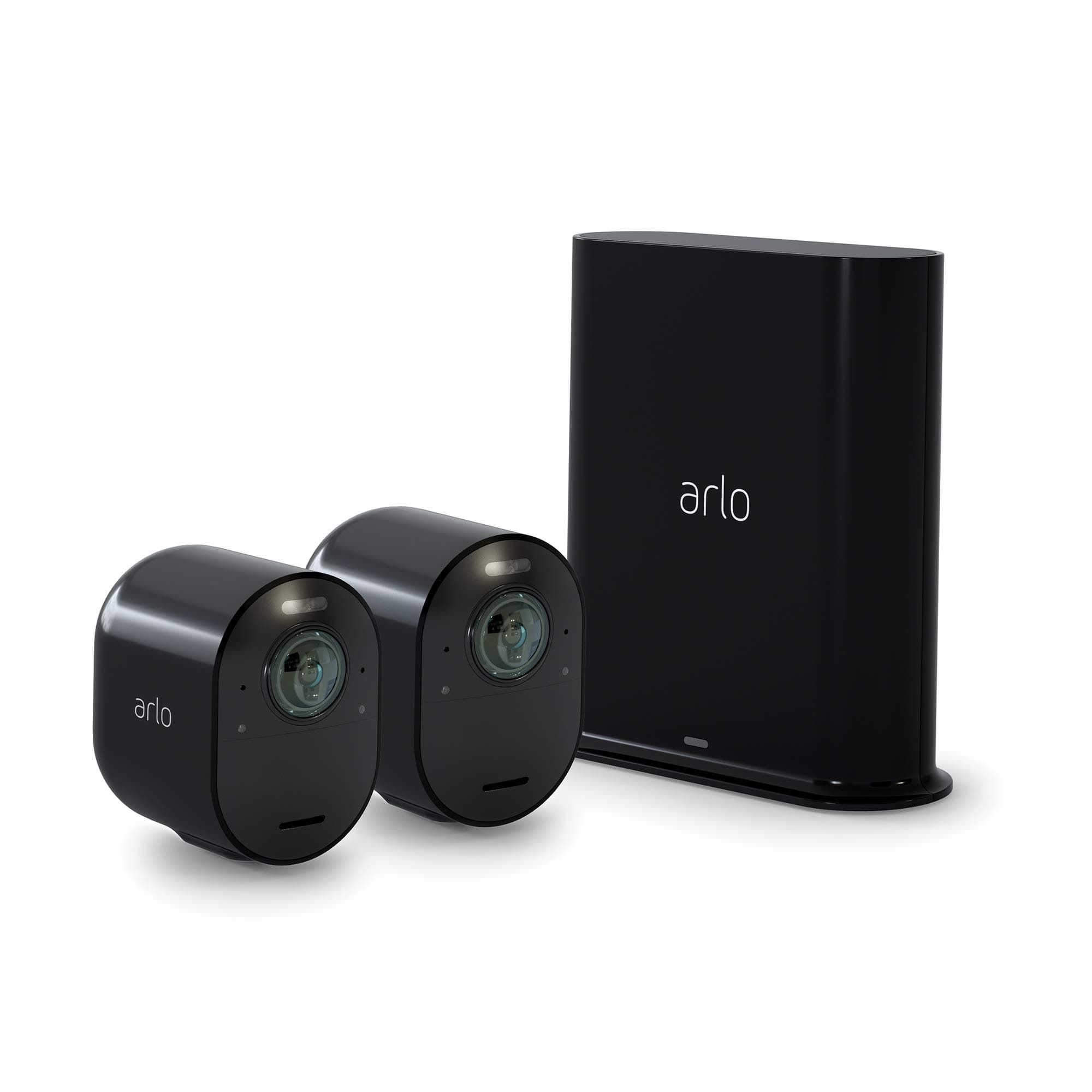 Arlo Ultra 2 Spotlight Camera 4K HDR (2 Cameras, SmartHub Included & Required) | Wireless Home Security Camera | Color Night Vision, Motion Sensor, 180º View, 2-Way Audio, Black