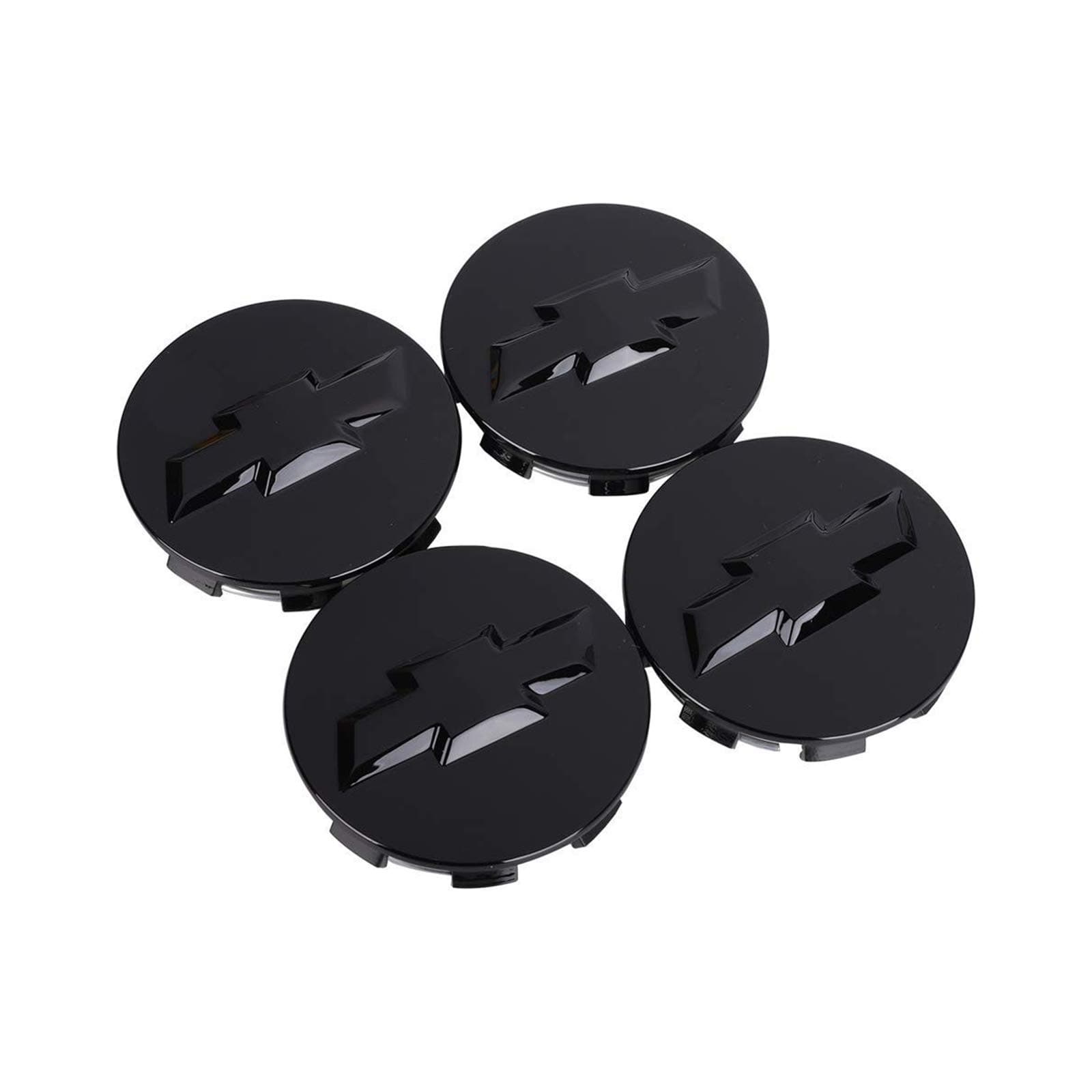 Wheel Center Hub Caps for Chevy, 3.25" Center Cap Emblem for 18" 20" 22" 2007-2013 Chevy Surburban Silverado Tahoe Avalanche Wheels 9596403 4 pcs (Glossy Black)