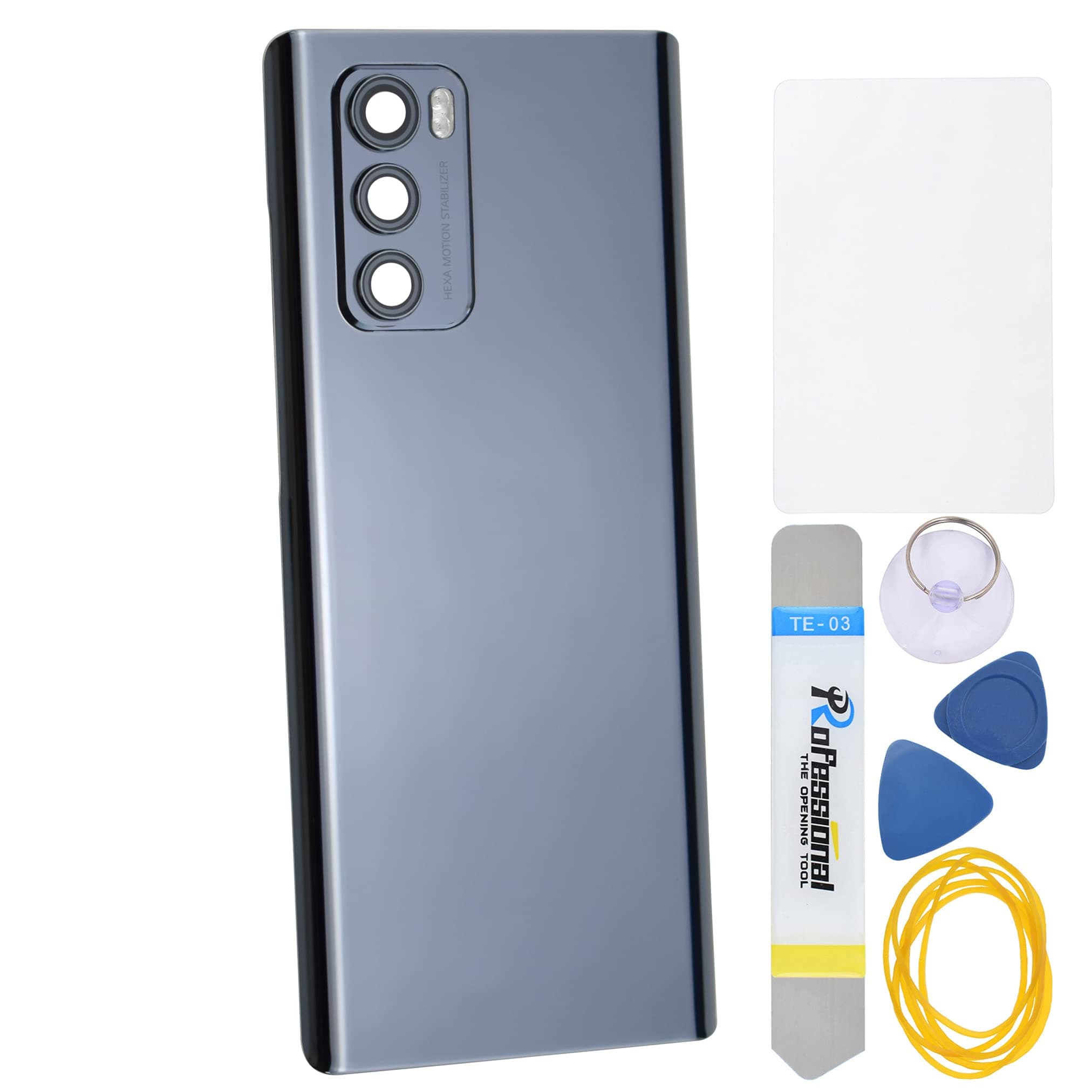 Aurora Gray Acrylic Glass Back Cover Replacement for LG Wing 5G LMF100N with Precut Adhesive Rear Camera's Frame and Glass Cover,Come with Tool kit