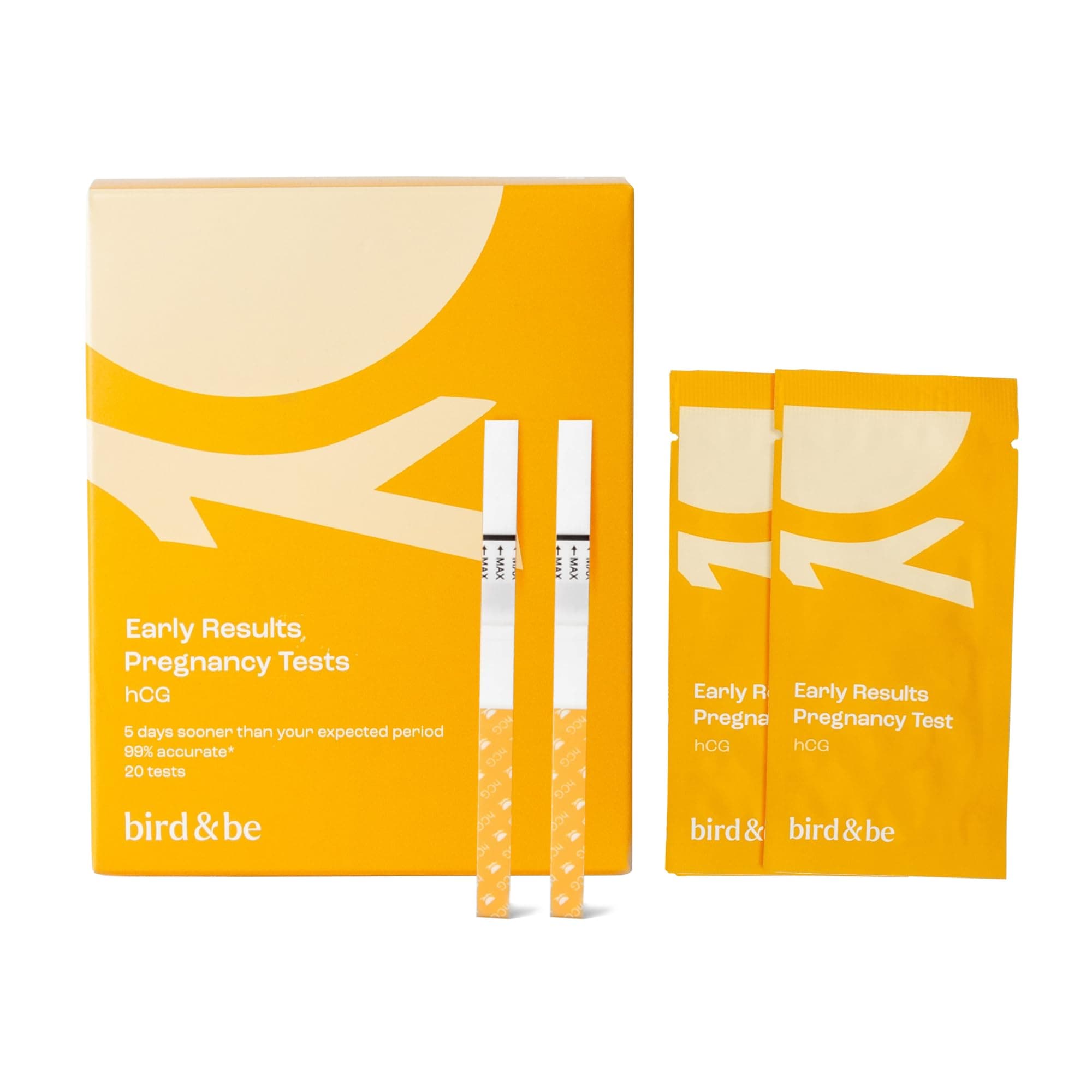 Bird&Be Pregnancy Test Strips for Early Detection (20-Strips Kit, FSA-Eligible)