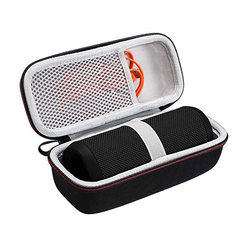 Hard Carrying Case for J- B-L Flip 3/4/5/6 Portable Waterproof Bluetooth Speaker, with Mesh Pocket for USB Cable and Charger, for Travel and Storage (Case Only) (Black)