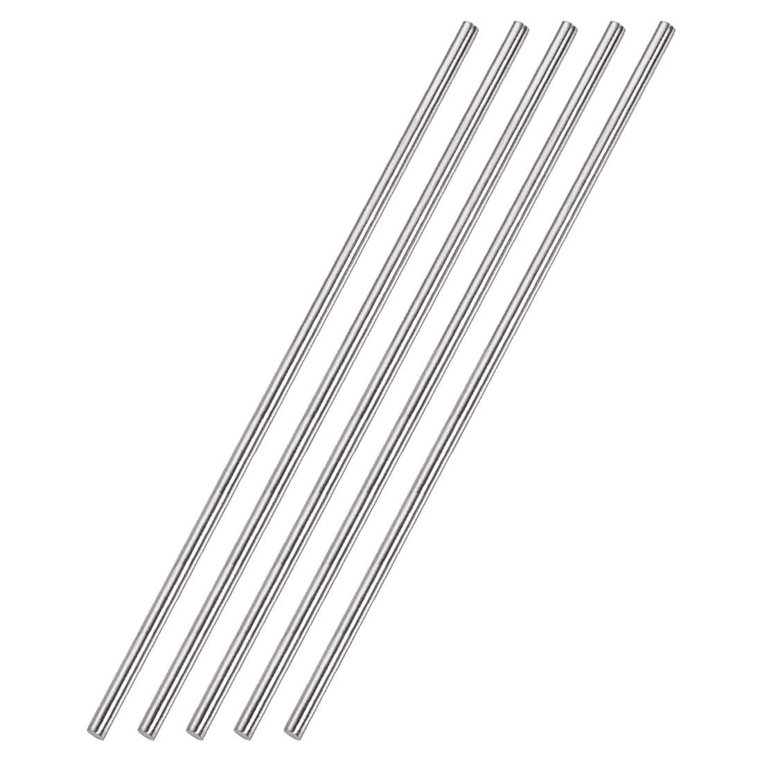 uxcell 4mm x 300mm 304 Stainless Steel Solid Round Rod for DIY Craft - 5pcs