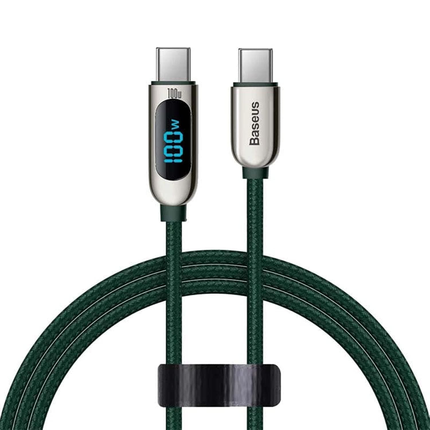 USB C 100W Cable LED Display USB Type C Cable For Xiaomi 10 Huawei Samsung 5A Fast Charging Charger USBC USB-C Data Cable Type-C Wire Cord (1M, C to C 100W, Green)