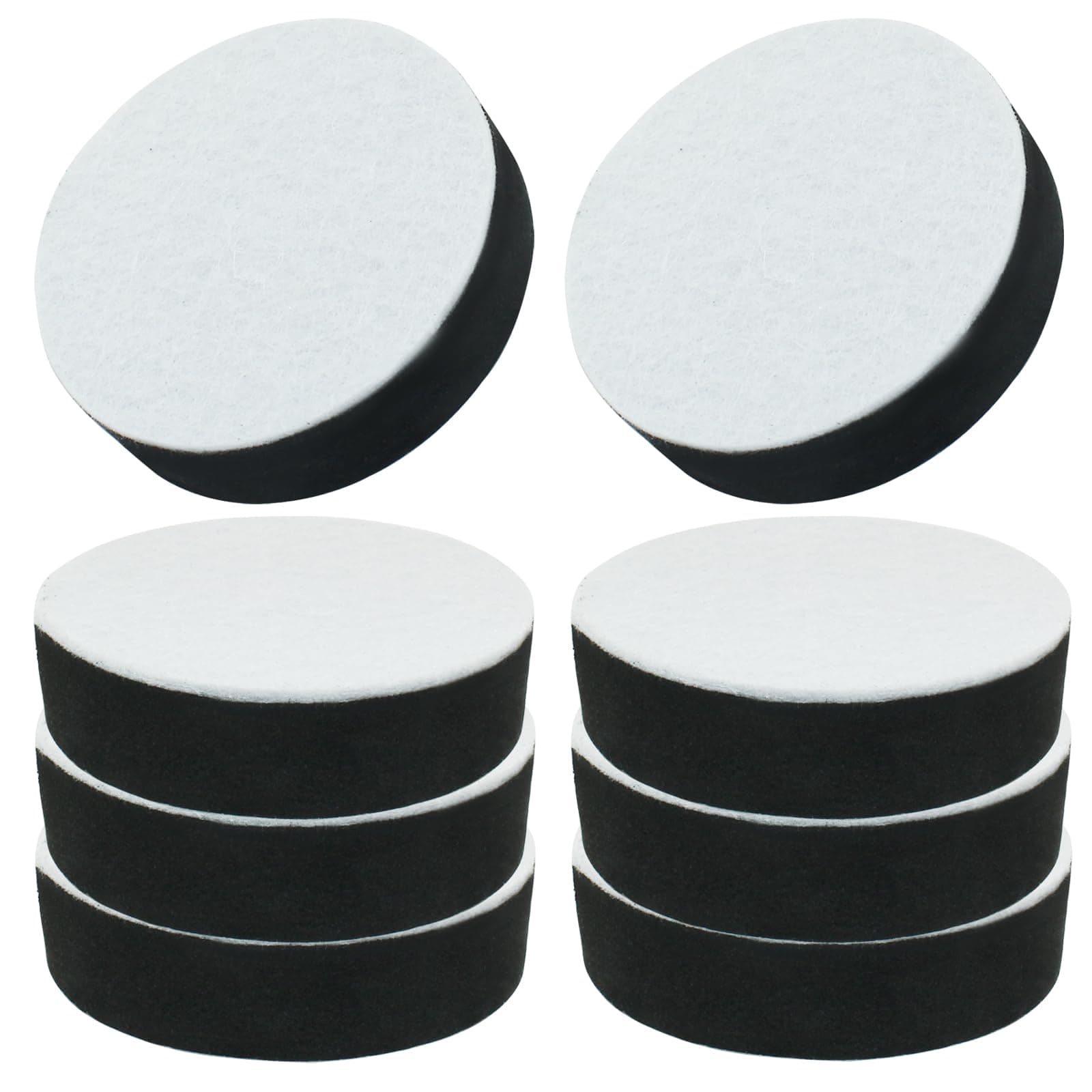8 Pcs Round Furniture Bed Risers, Self-Adhesive Sofa Tables Risers Adds 1/2" Height with Felt Pad (Black, 2.56" Width)