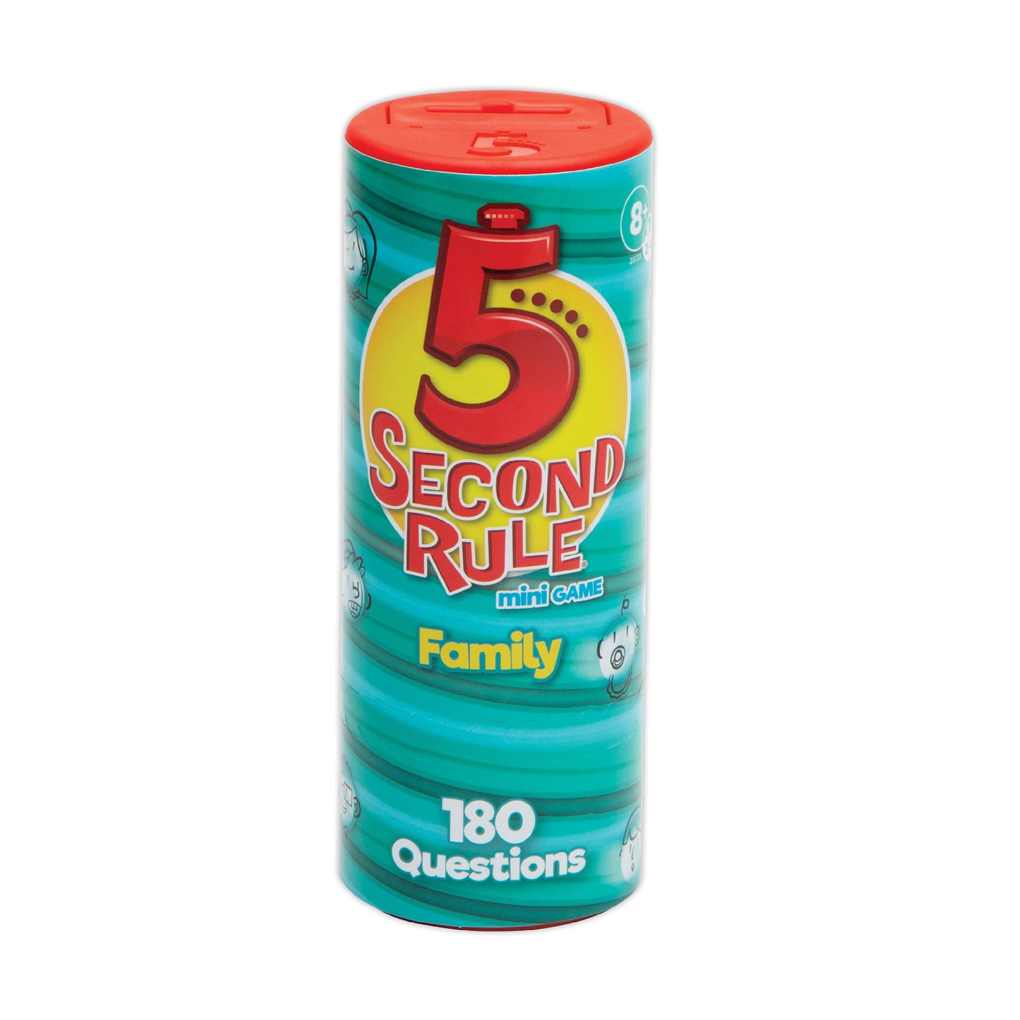 5 Second Rule Family Edition (Mini Tube) - Simple Question Card Game for Family Fun, Party, Kids, Travel, Game Night & Sleepovers - Think Fast and Shout Out Answers - Ages 8+
