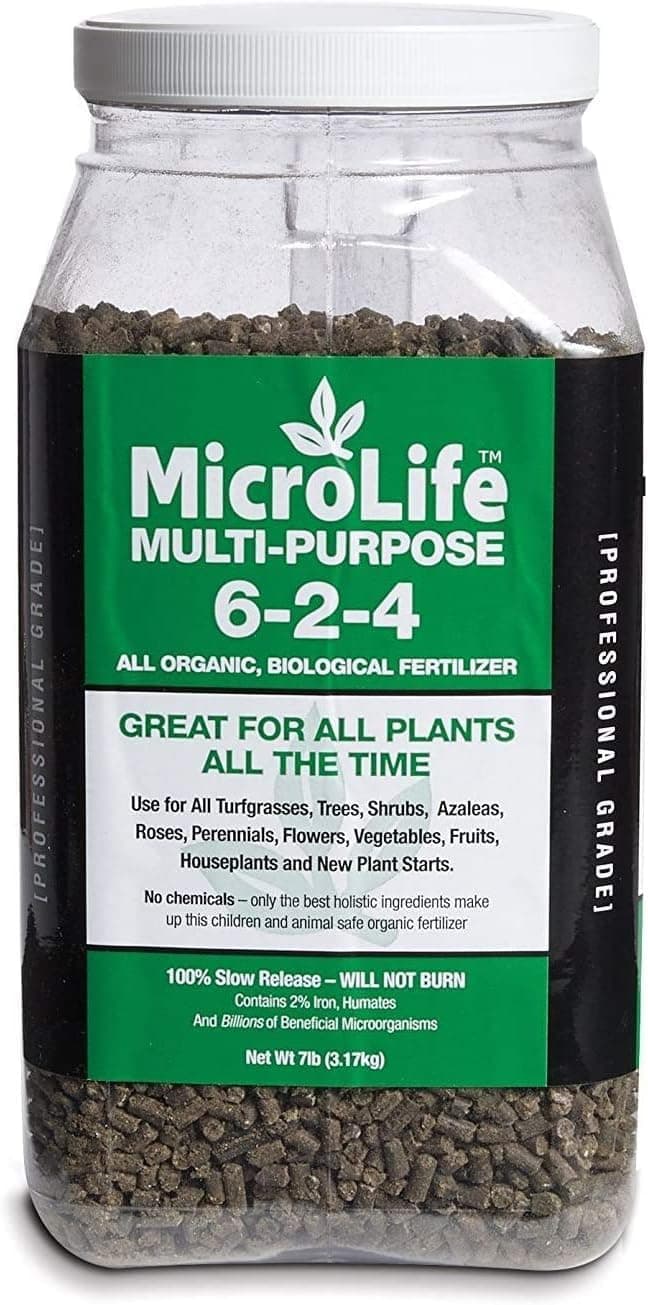 MicroLife Multi-Purpose (6-2-4) Professional Grade Granular Organic Fertilizer for All Plants, 7 LBS