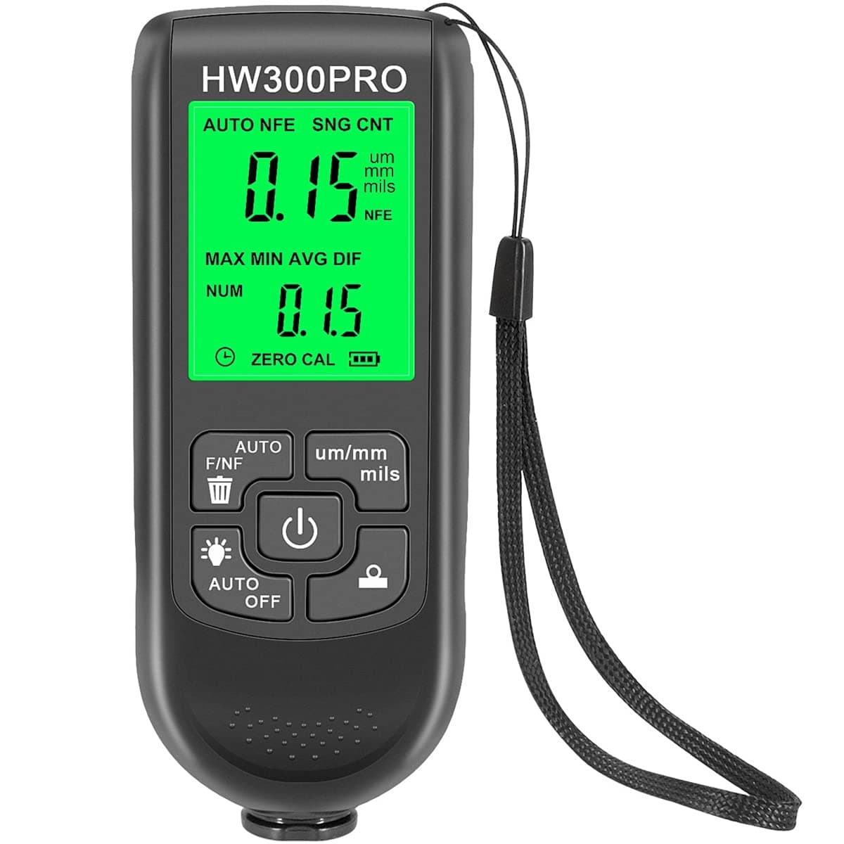 Paint Thickness Gauge Meter Fe/NFe Probe Coating Thickness Gauge Professional Multifunctional Car Paint Depth Gauge Test Precise HW-300PRO for Car Automatic Detection(black) (black)