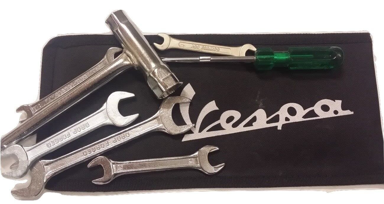 ukscooters HANDY TOOL KIT WITH STRONG WOVEN POUCH RED/BLACK COLOUR VARY GOOD FOR VESPA NEW