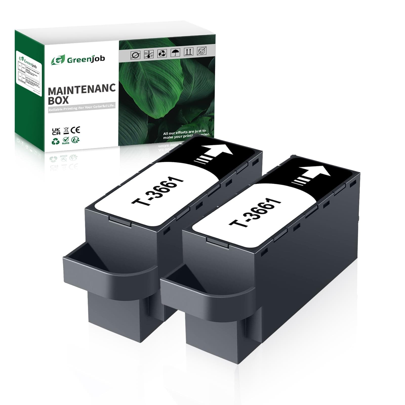 T3661 Maintenance Box Replacement for Epson T3661 Maintenance Tank E-3661 C13T366100 Work with XP-6000 XP-6001 XP-6005 XP-6100 XP-6105, Expression Photo XP-8500 XP-8600 XP-8700 XP-8605 XP-970