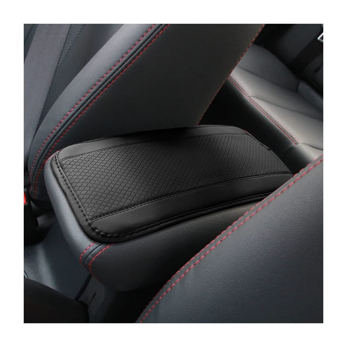 Auto Center Console Pad, PU Leather Car Armrest Seat Box Cover, Waterproof Non Slip Soft Armrest Box Cushion Protector, Car Accessories for Women Men, Universal for SUV, Truck, Van (Black)