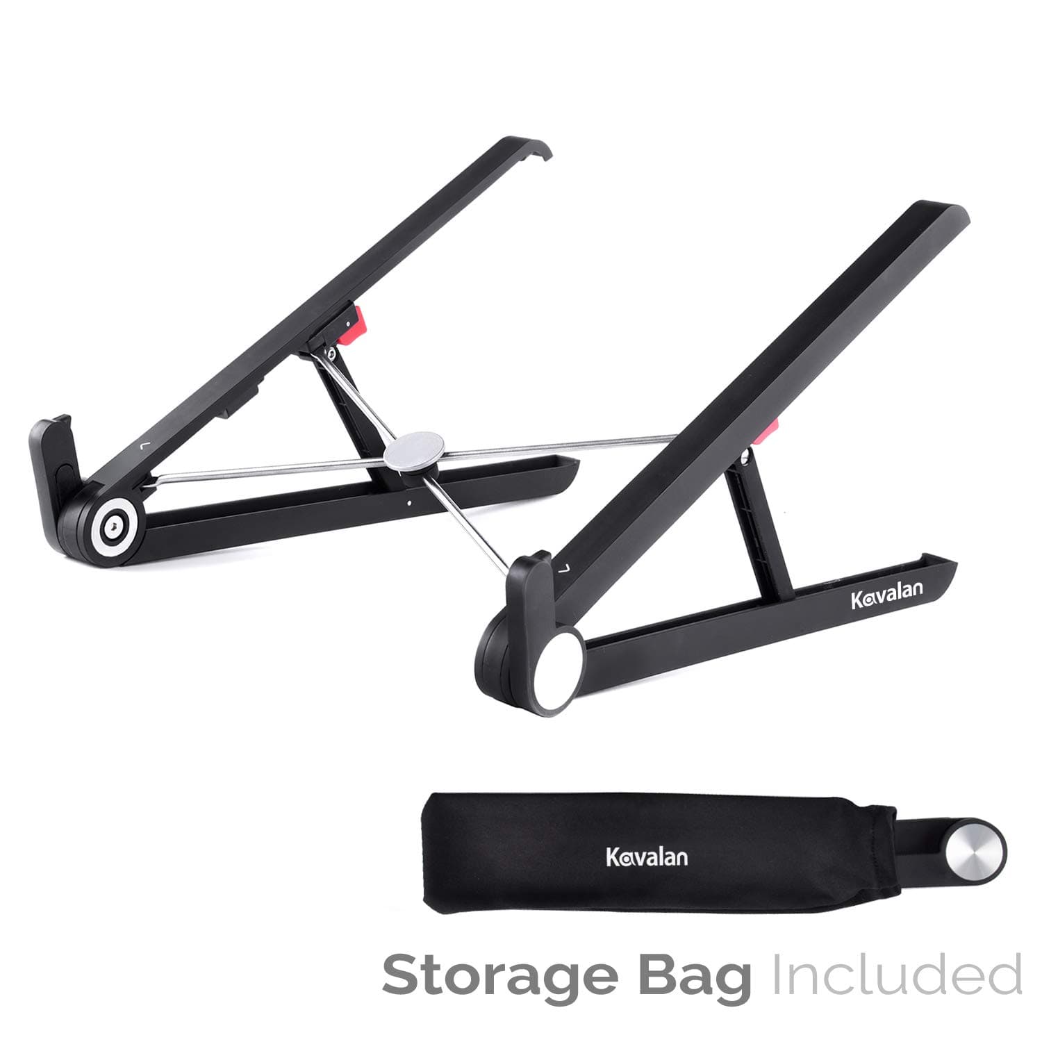 Laptop Stand, Kavalan Portable Desktop Light Weight Notebook Holder, Adjustable Eye-Level Ergonomic Height Design for MacBook Pro Air, Chromebook and More - Storage Bag Included (Black)