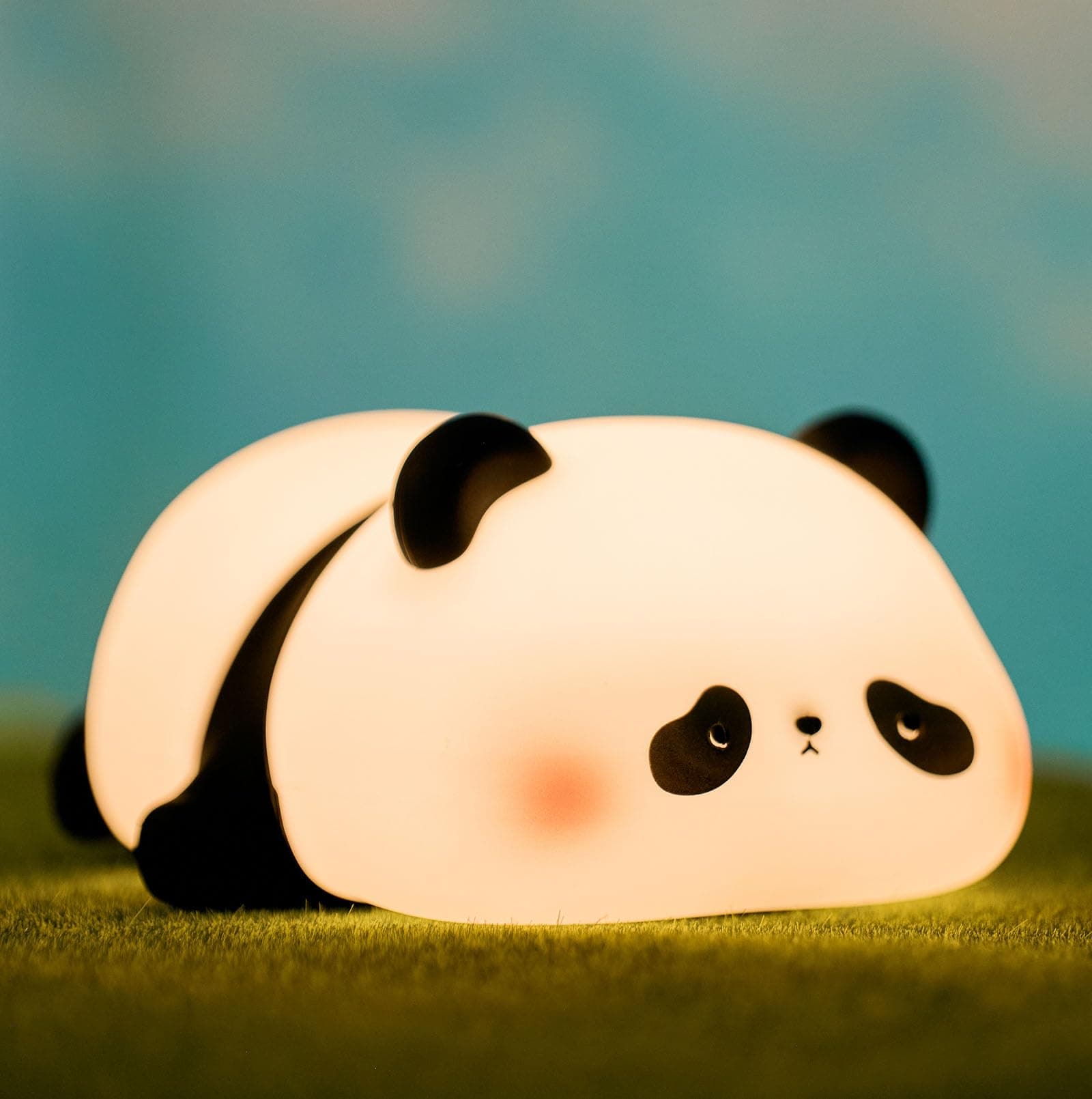 Cute Panda Night Light, LED Squishy Novelty Animal Night Lamp, 3 Level Dimmable Nursery Nightlight for Breastfeeding Toddler Baby Kids Decor, Cool Gifts Kids (Panda Pangda)
