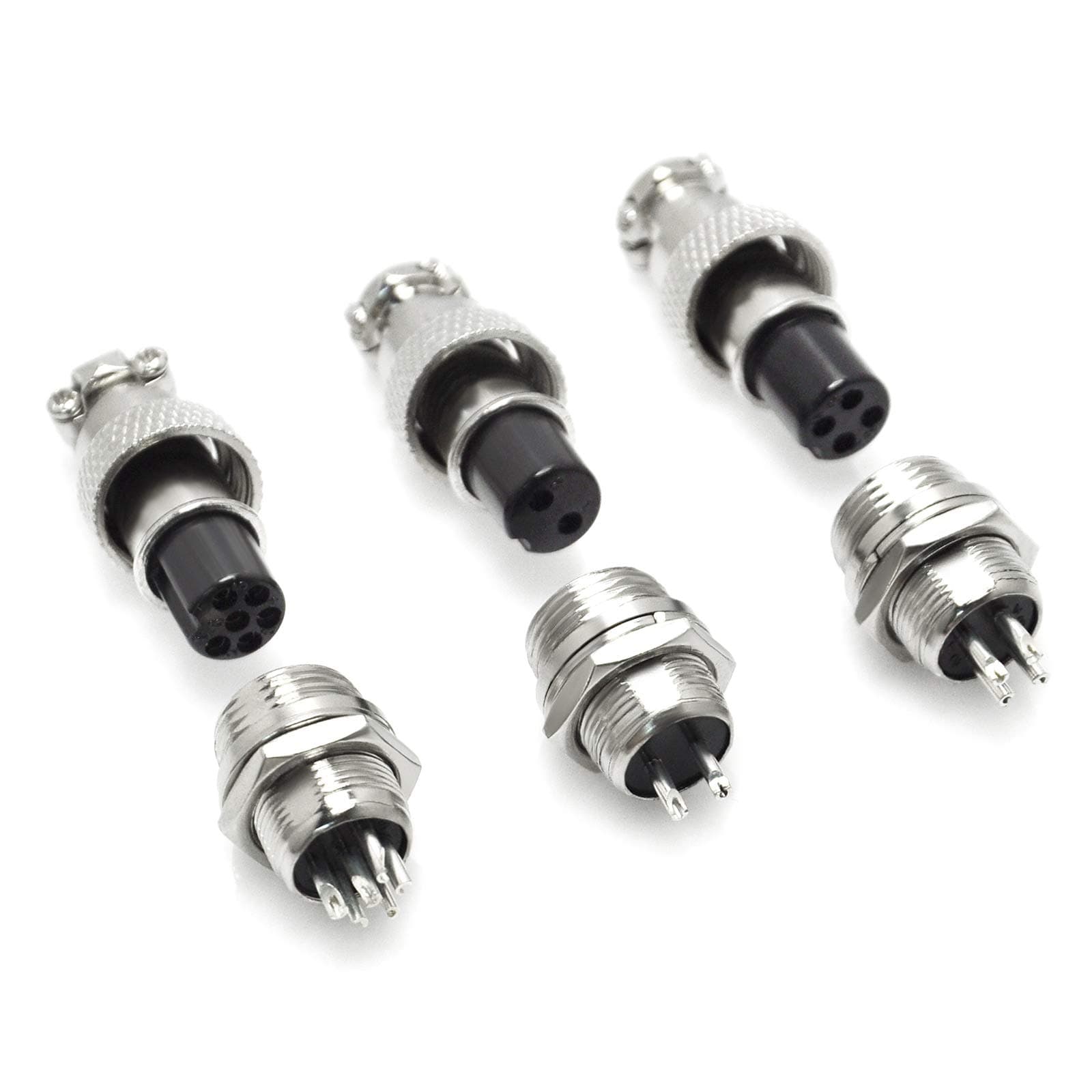 Gikfun Thread Male Female Panel Metal Aviation Wire Connector Plug (2 Pin /4 Pin / 6 Pin) for Arduino Signal and Electronic Connector Diy Kit EK1451U (GX_12mm)