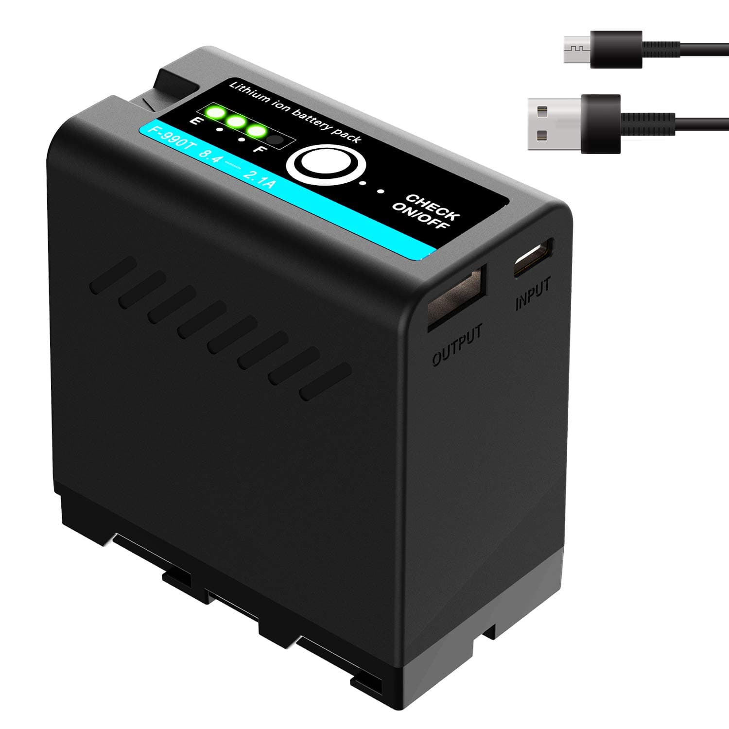 NP-F970 Battery Type-C Fast Charging 7800mAh Compatible with NP-F990 NP-F970 HDR-FX1 HDR-FX7 HDR-FX1000 DCR-VX2100 DSR-PD150 DSR-PD170 FDR-AX1 HDR-AX2000 HVL-LBPB HVR-HD1000U HVR-V1U