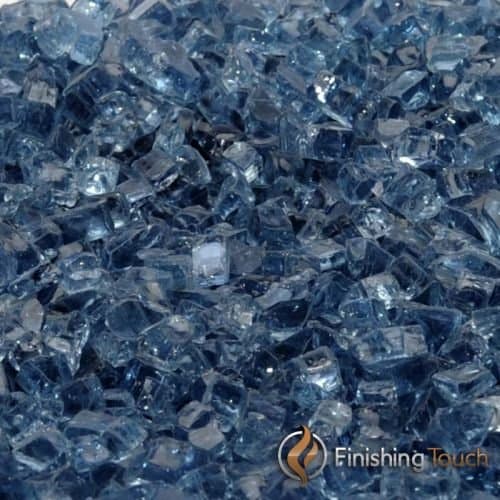8 Pound Container of 1/4" Blue Lagoon Fireglass