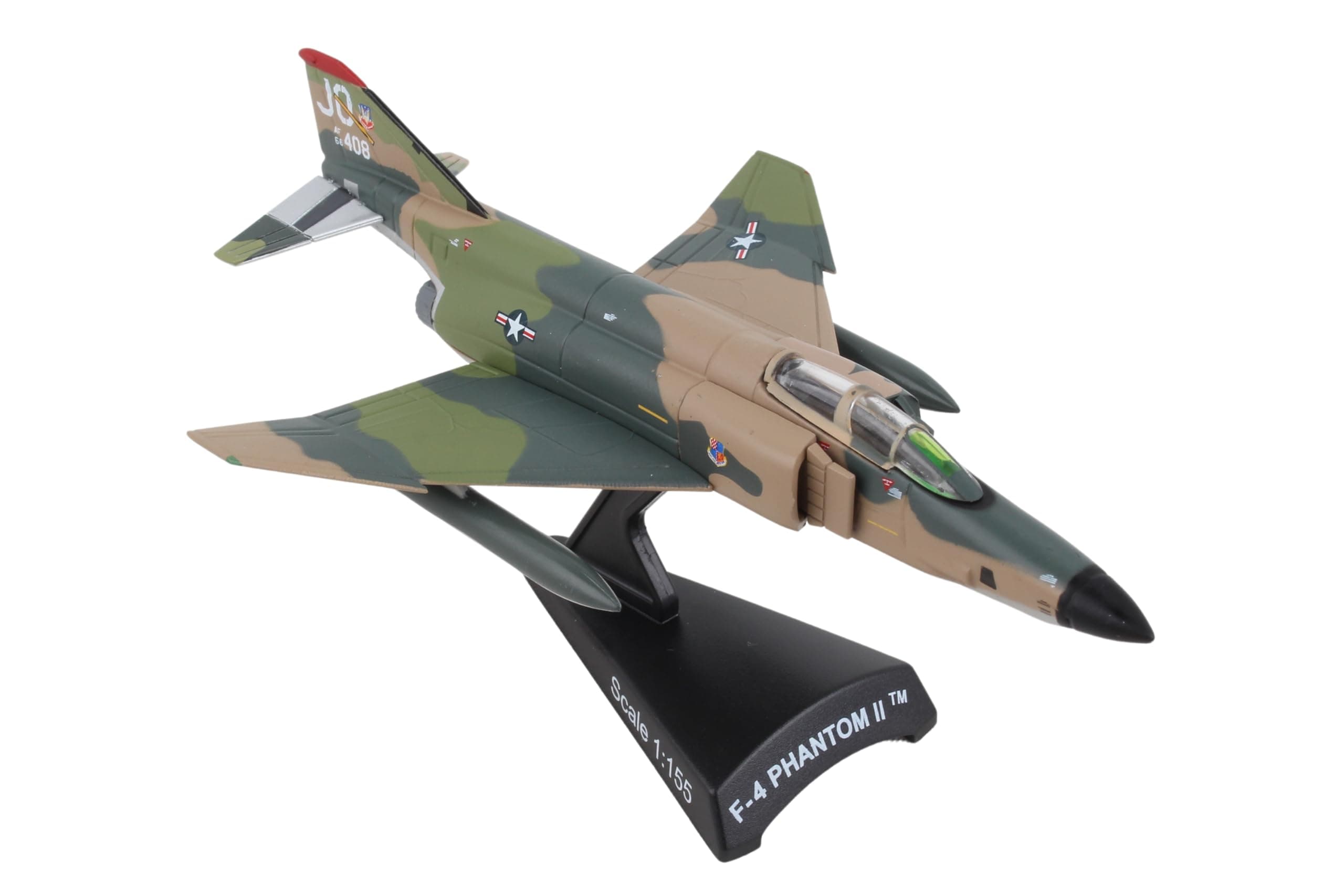 Daron F-4 Phantom II™ Southeast Asia Camo Die-Cast Model – 1:155 Scale Supersonic Fighter-Bomber Replica with Display Stand, Highly Detailed, 4.9” Length x 3.2” Wingspan, Adult Collectible Ages 14+