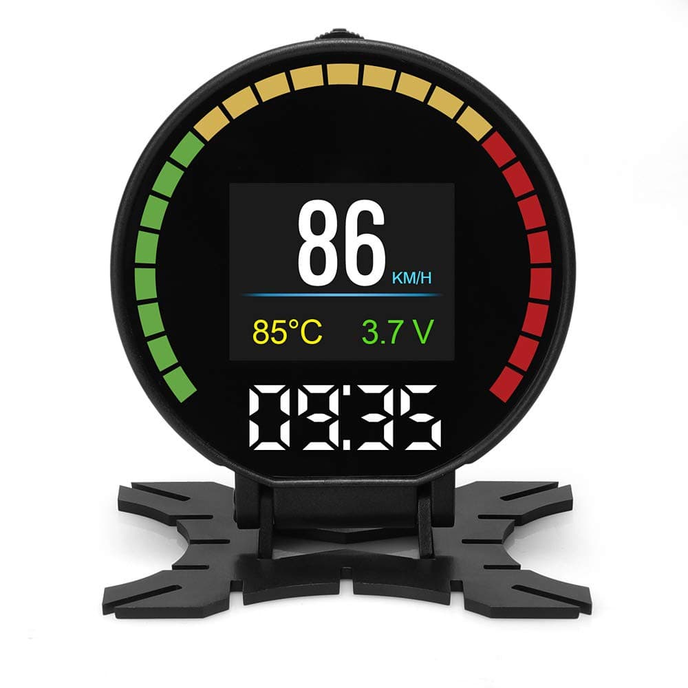 LEANINGTECH Car HUD OBD2 Heads Up Display Hud Digital Speedometer with OBD2/EUOBD Scanner Diagnostic Tool Engine Fault Code Reader CAN Speed RPM Speed Alarm