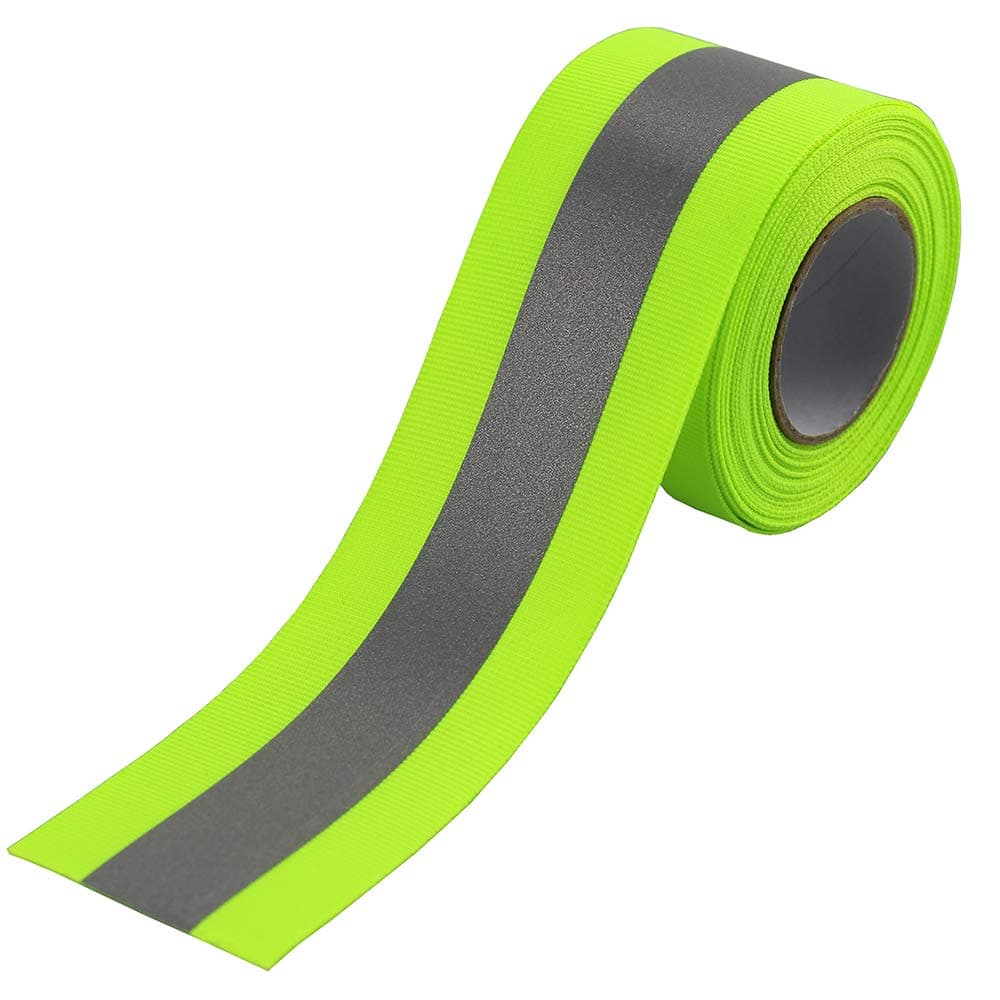 Silver Sew On Reflective Tape for Clothing- Green
