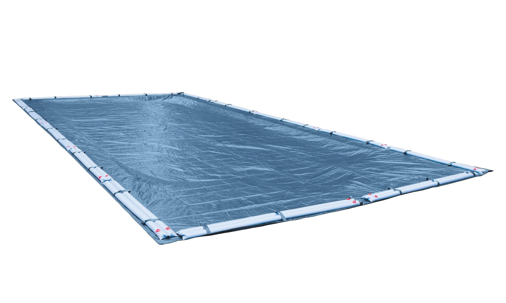 25 x 45 ft Classic Blue Winter Pool Cover for Inground Pools, 5 ft Overlap (30 x 50 ft Cover Size), Solid 8 x 8 Scrim, 2.36 oz/yd2, 10-Year Warranty, Style: 352545RPM