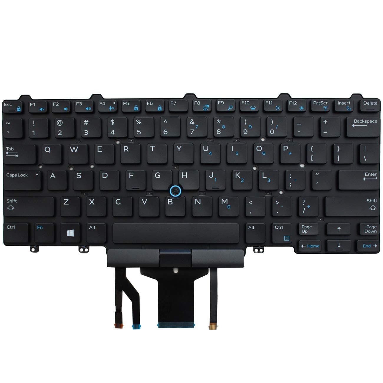 AUTENS Replacement US Keyboard for Dell Latitude E5450 E5470 E7450 E7470 7480 7490 5480 5488 Laptop No Frame, with Pointer, with Backlight