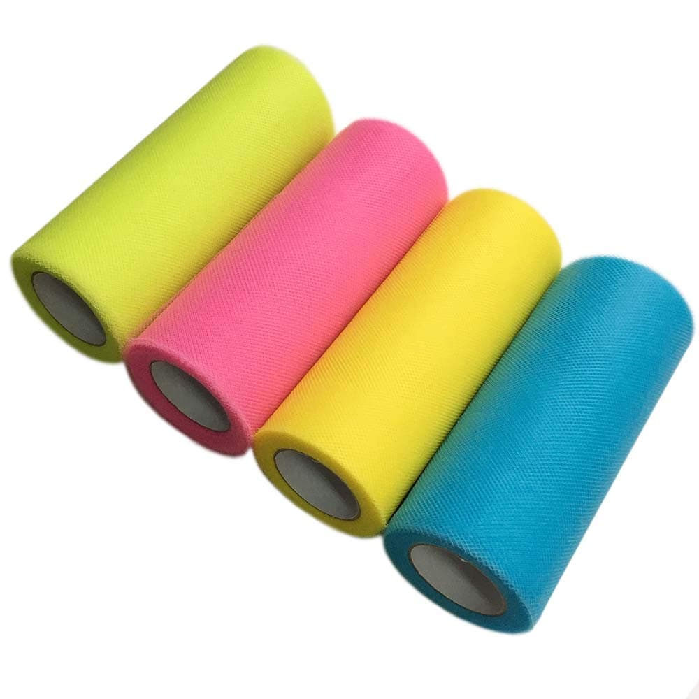 Gnognauq 6" 25 Yard Tissue Tulle Roll,Easter Tulle Roll,Organza Fabric Spool roll,Tulle Rolls, Wedding Tulle,Bouquet Tulle for Birthday Party,Wedding Decoration
