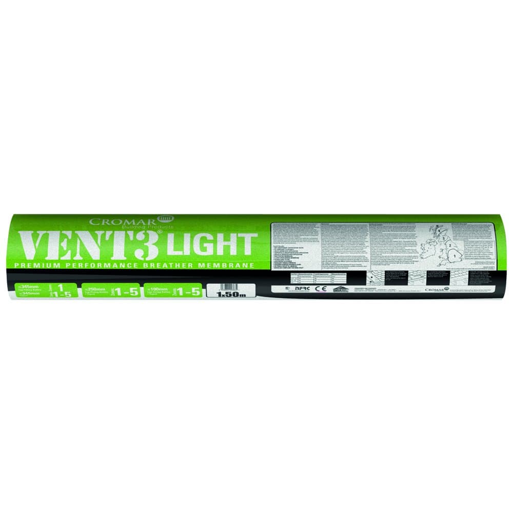 Vent 3 Light 1 x 50m Breathable Roofing Underlay, Grey, 1 m