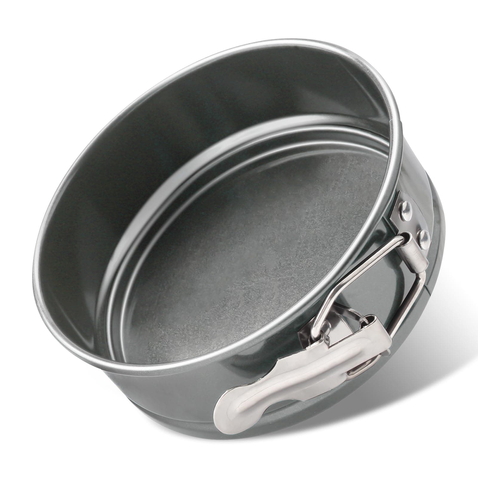 KUFUNG Cheesecake Pan, 4 Inch Springform Pan, Nonstick Leakproof Springform Pan Set for Mini Cheesecakes, Pizzas, Quiches (Gray, 4 inch)