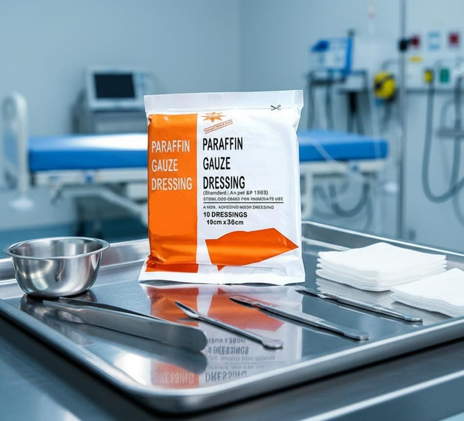 Zepham's Paraffin Dressing Gauze (Bactigras) 10cm x 10cm Standard Ready For Use_Pack of 20Pcs In Tin box Packing.