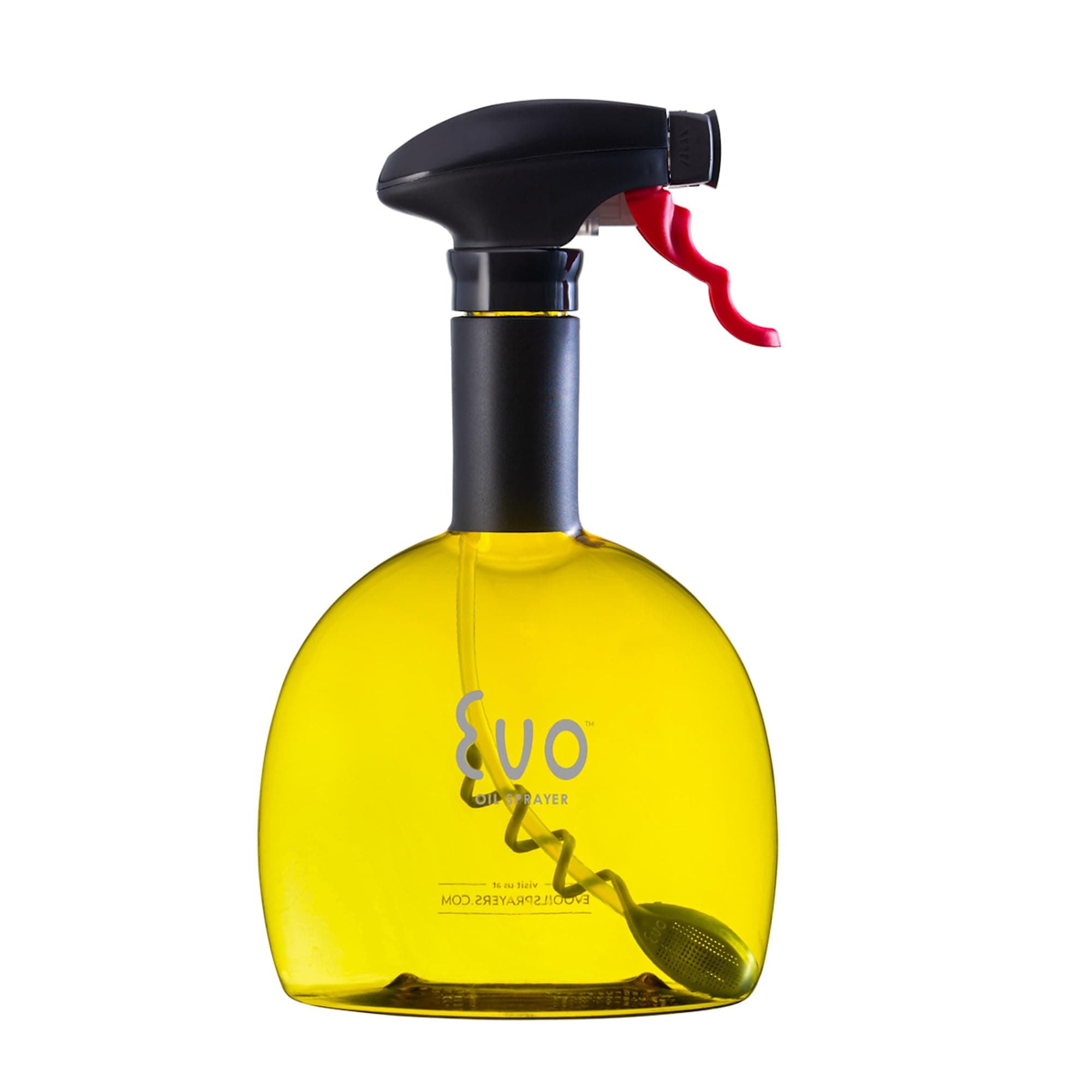 Evo Kitchen and Grill Olive Oil and Cooking Oil Trigger Sprayer Bottle, Refillable, Non-Aerosol, 18-Ounce Capacity