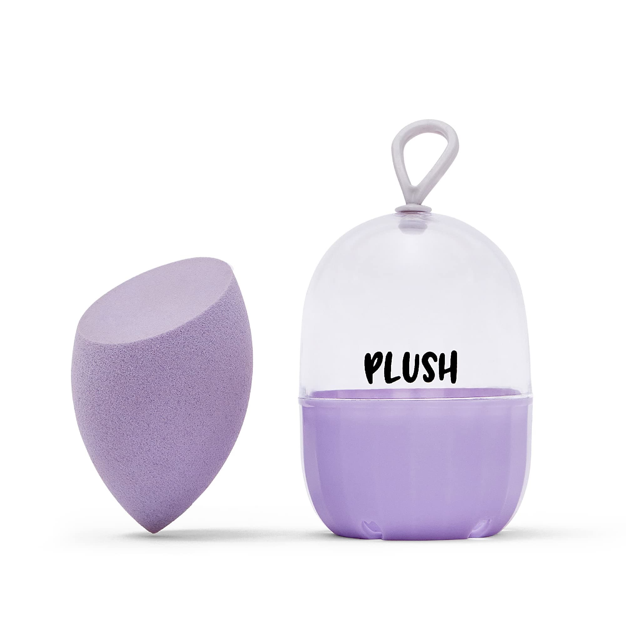 Lilac Lush Microfiber Beauty Blender with Case | Makeup Sponge That Saves Up to 60% Makeup | Olive Cut Blender | For All Makeup Formulations | Cruelty-Free | Latex-Free | Vegan
