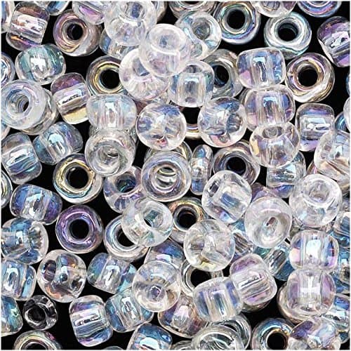 Round Seed Beads 6/0#161 'Transparent Rainbow Crystal' 8 Gram Tube