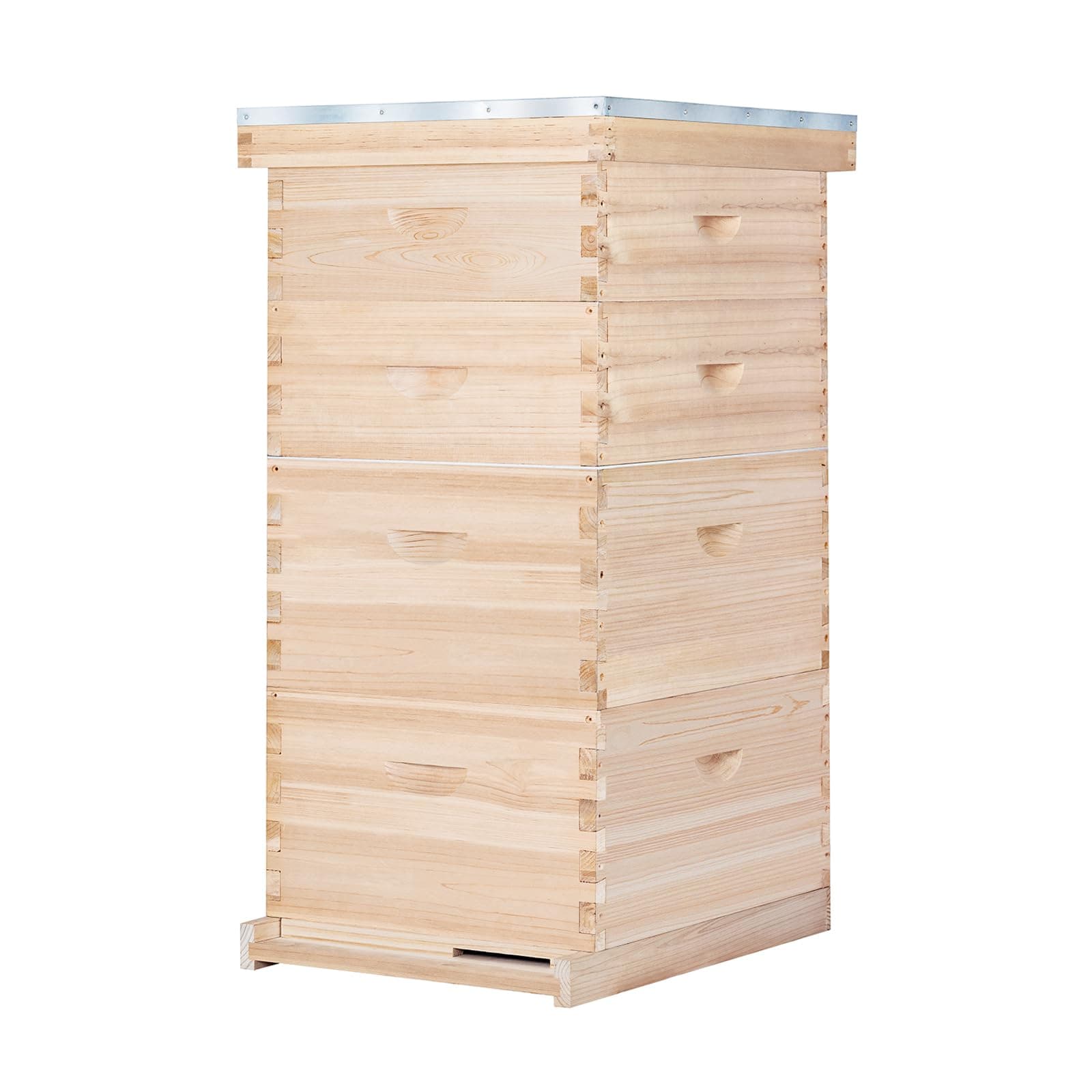 BeeCastle 10-Frame Complete Bee Hives and Supplies Starter Kit, Beehives for Beginners with Beehive Frames and Waxed Foundations (2 Deep Bee Boxes & 2 Medium Super Bee Boxes)