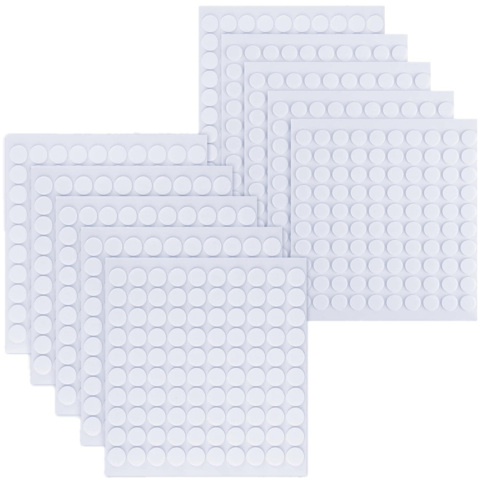 THE WHITE SHOP 10 Sheet Foam Round Dots Double-Sided Adhesive 3D Craft Foam Tape for DIY Handmade Crafts,Card Making Or Office Supplies,1000 Pieces,2 Sizes (0.3 inch & 0.4 inch)