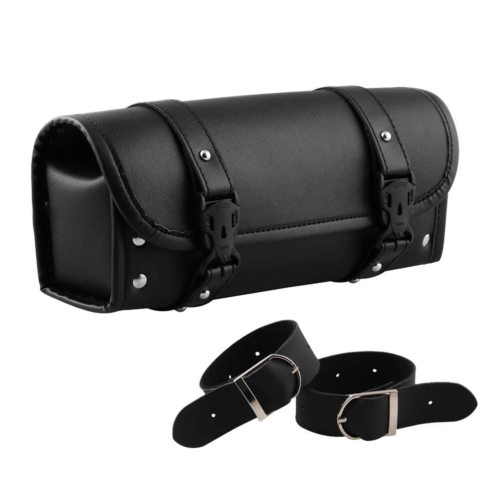 Motorcycle Tool Bags - PU Leather Front & Rear Fork Bags for Harley, Yamaha, Honda, Kawasaki, Suzuki