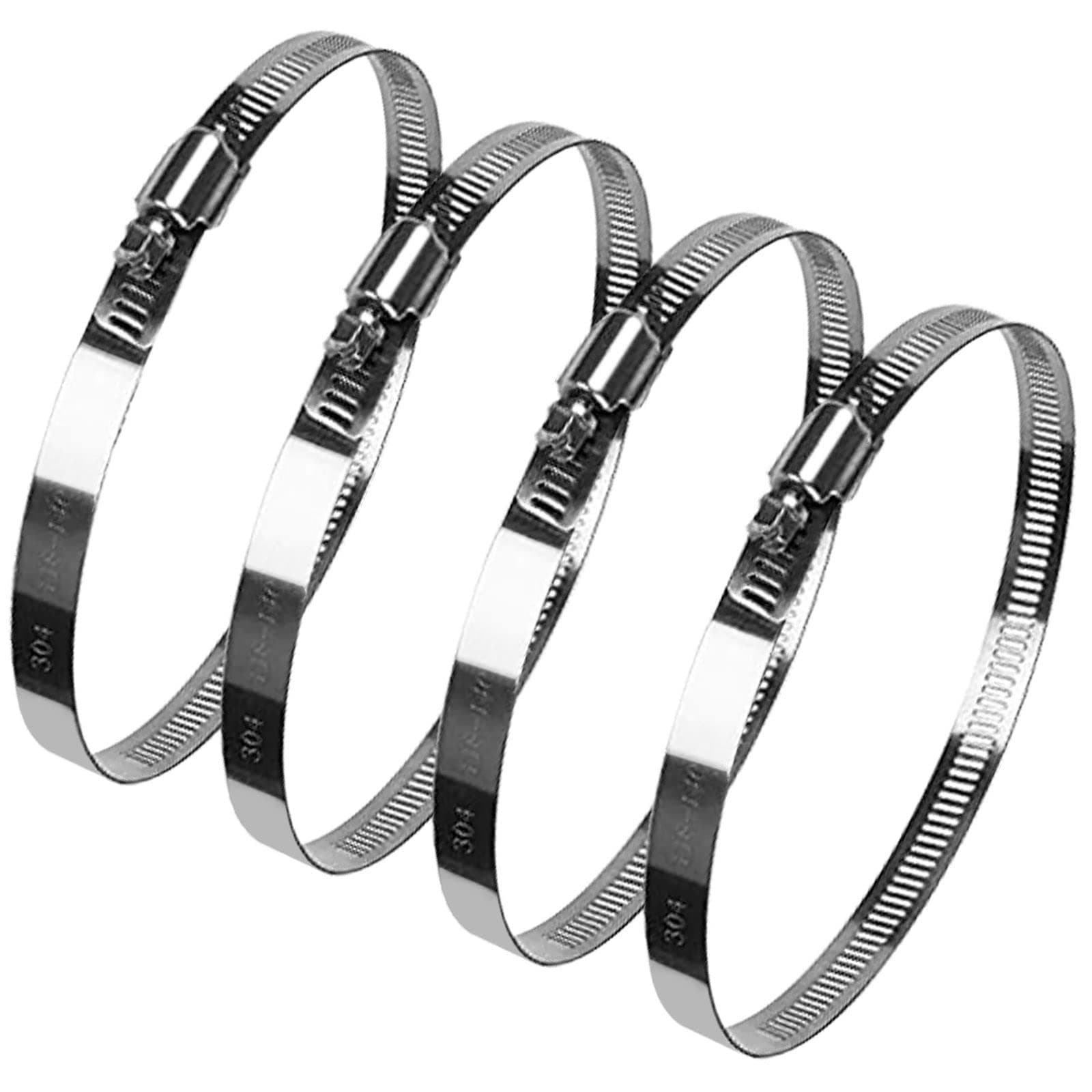 4 Pack Jubilee Clips Hose Clamp Large Size Hose Clips 118-140 mm Jubilee Clips Hose Clips Adjustable Ducting Clamps for Securing Hoses and Pipes Tube