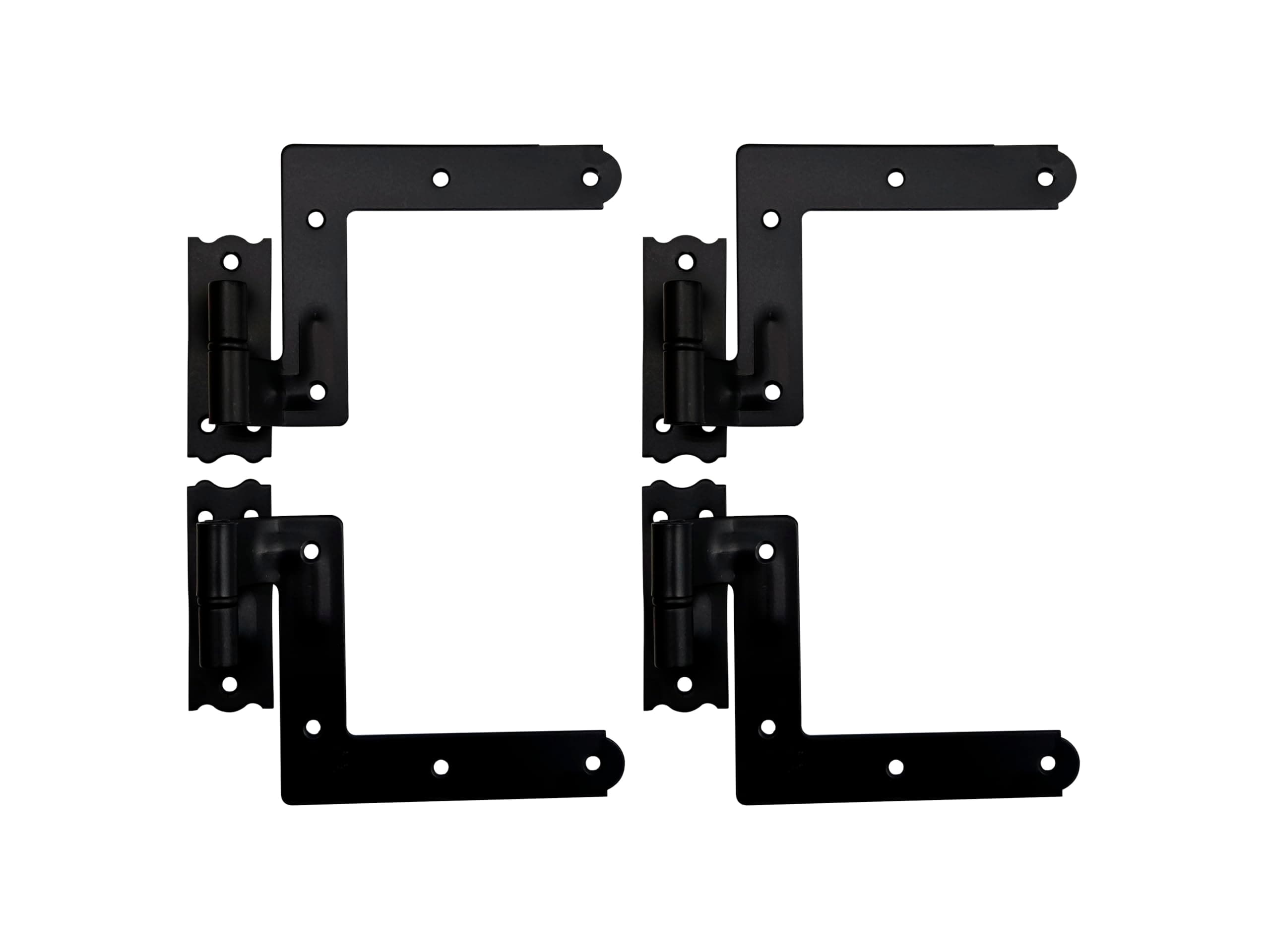 QCAA Steel Blind Shutter Hinge for Wood Frame & Brick, 1-1/16", Power Coated Black, 4 Pack (2 Pair), Made in Taiwan