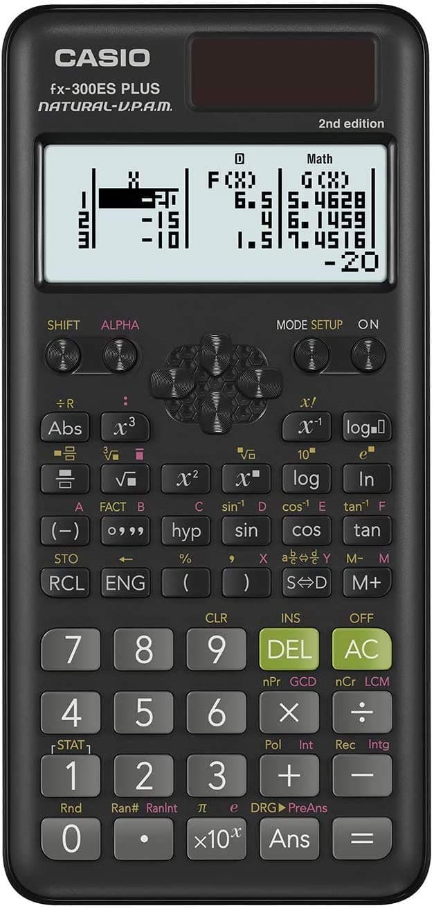 Casio Fx-300Esplus2 2Nd Edition, Standard Scientific Calculator, Black