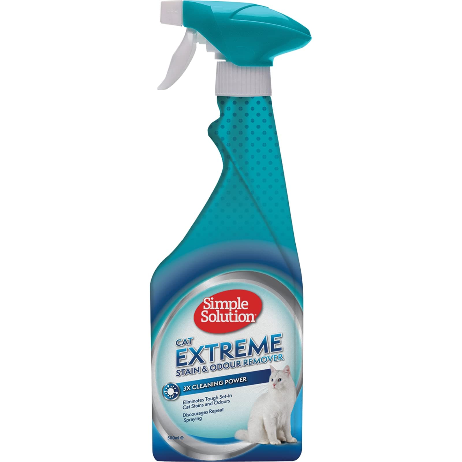 Simple Solution Cat Extreme Stain and Odour Remover, 3X Cleaning Power, Prevent from Repeat Marking Pro Bacteria 500ml