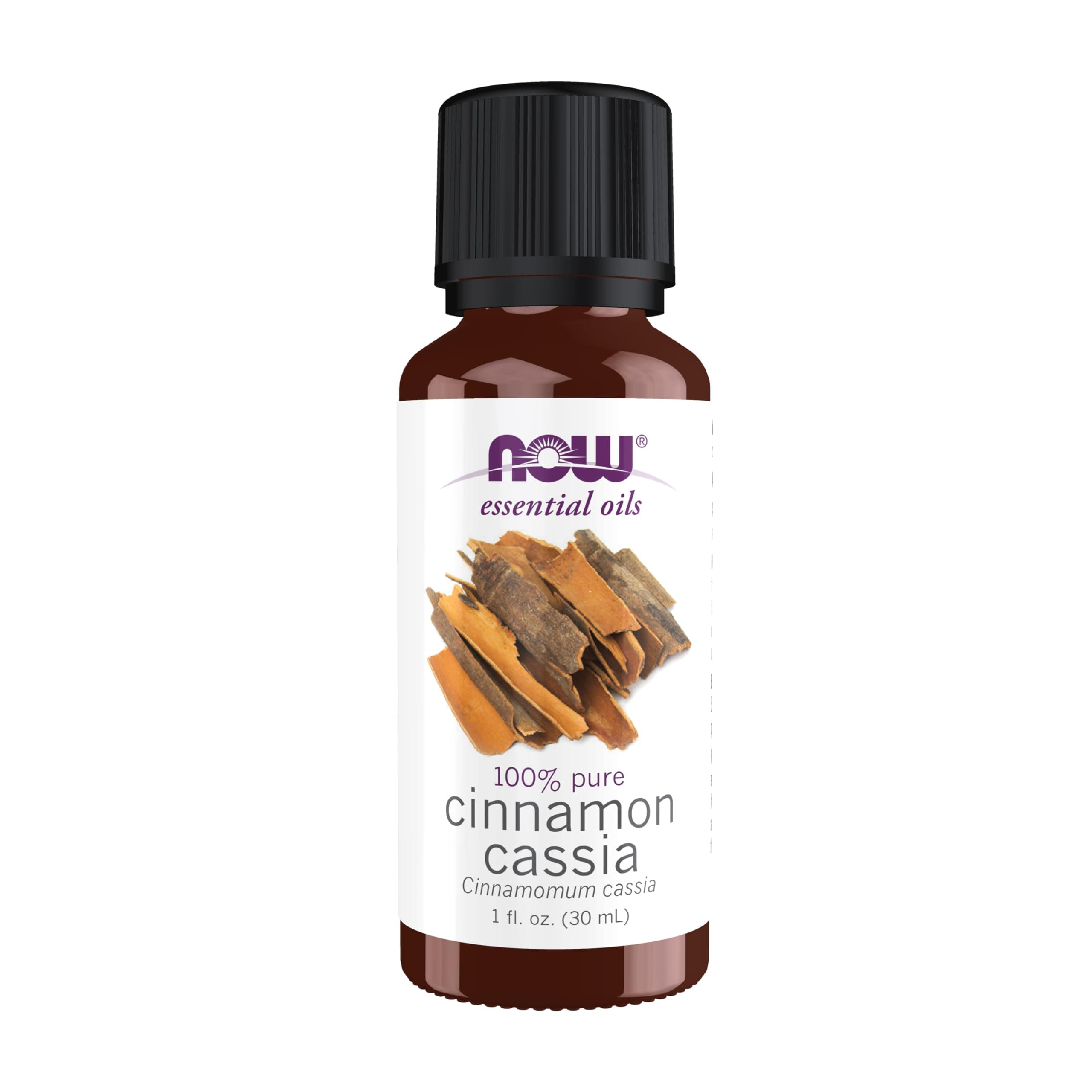 NOW Essential Oils, Cinnamon Cassia Oil, Warming Aromatherapy Scent, Steam Distilled, 100% Pure, Vegan, Child Resistant Cap, 1-Ounce
