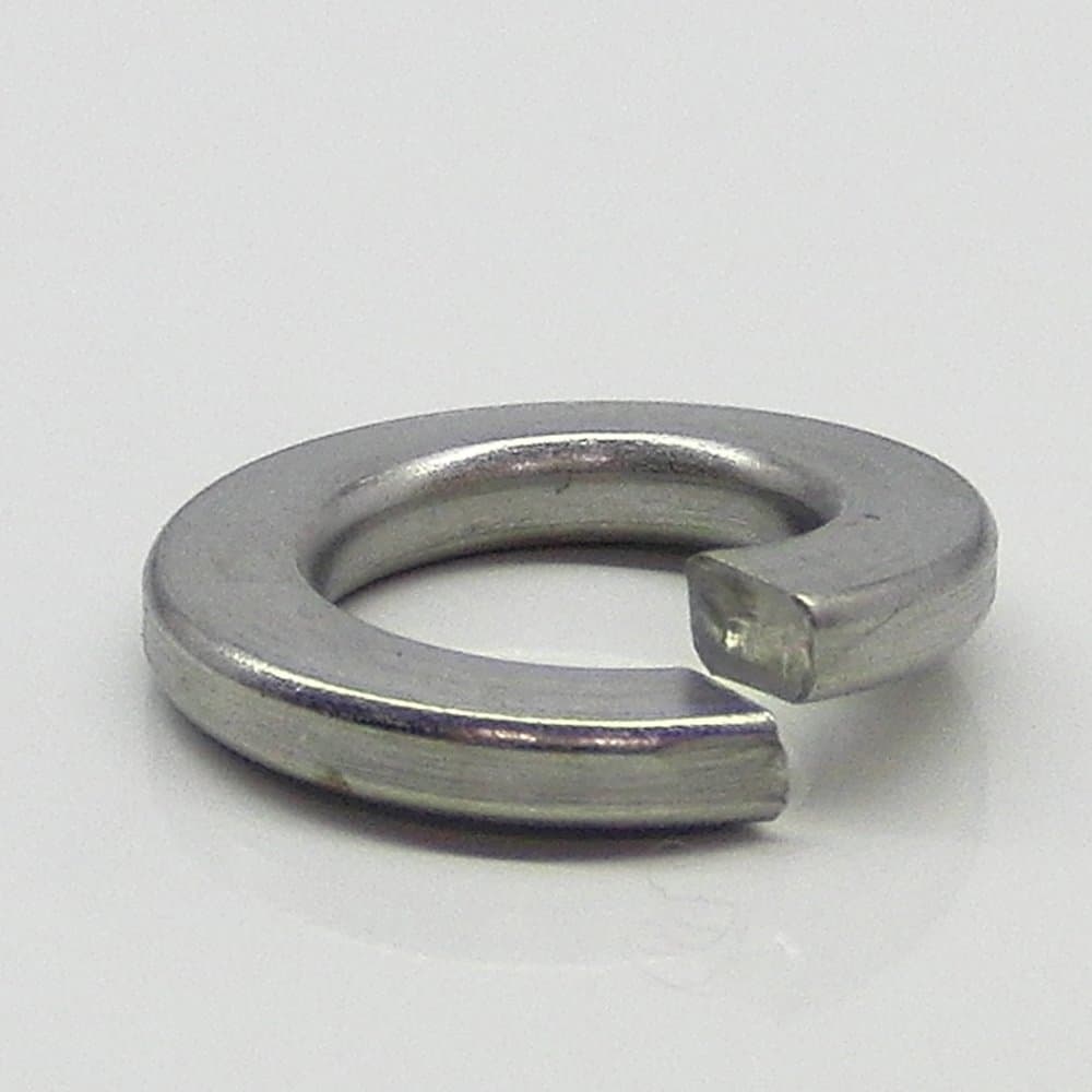 Pack of 10 spring washers, M8, DIN 127, A2 stainless steel.