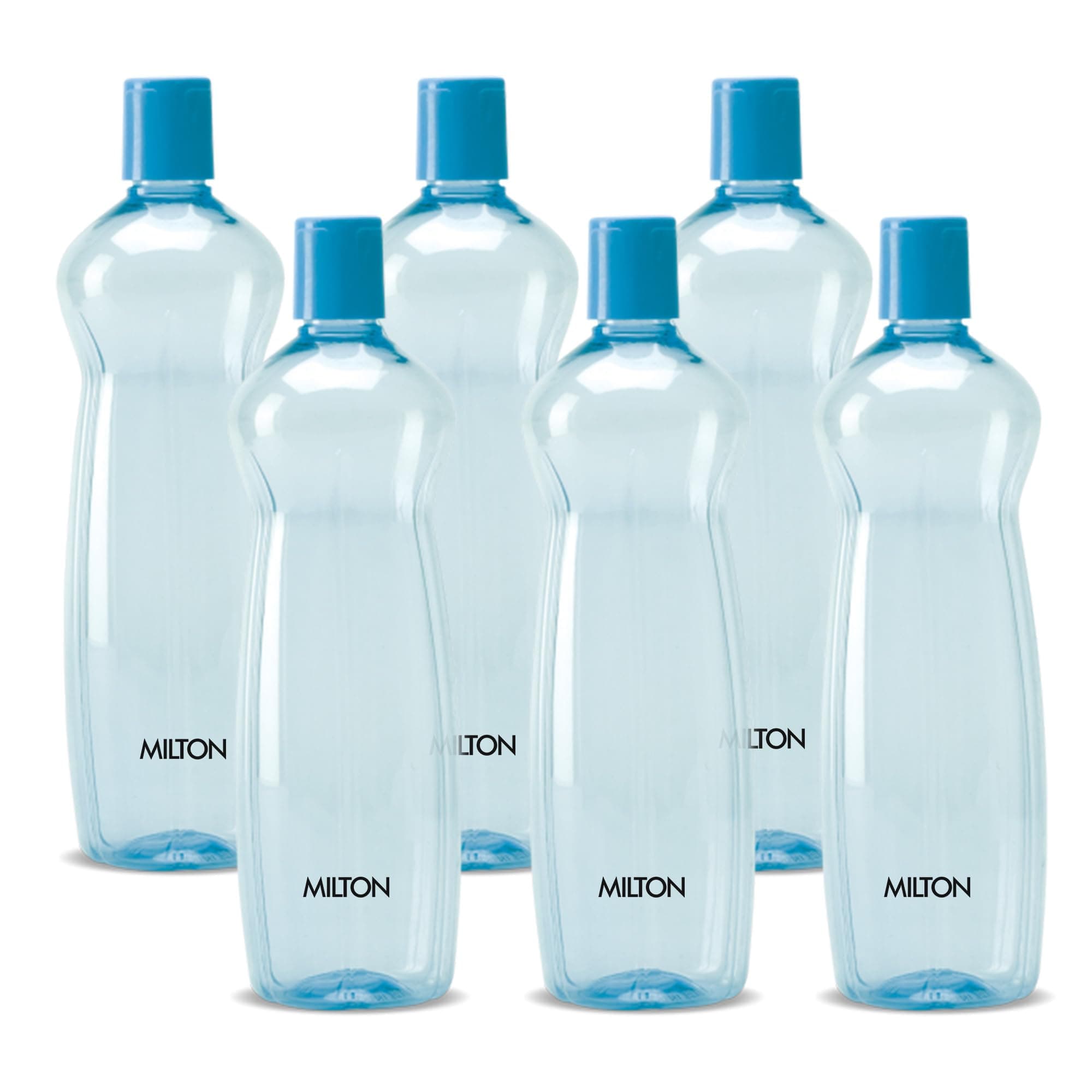 Milton Pacific Water Bottle with Lid Reusable Leakproof 34 Oz Set of 6-Pack Blue, Plastic Large Big Drink Perfect for Cycling Camping Hiking Gym Yoga Travel, Outdoors, Great for Juices Milk