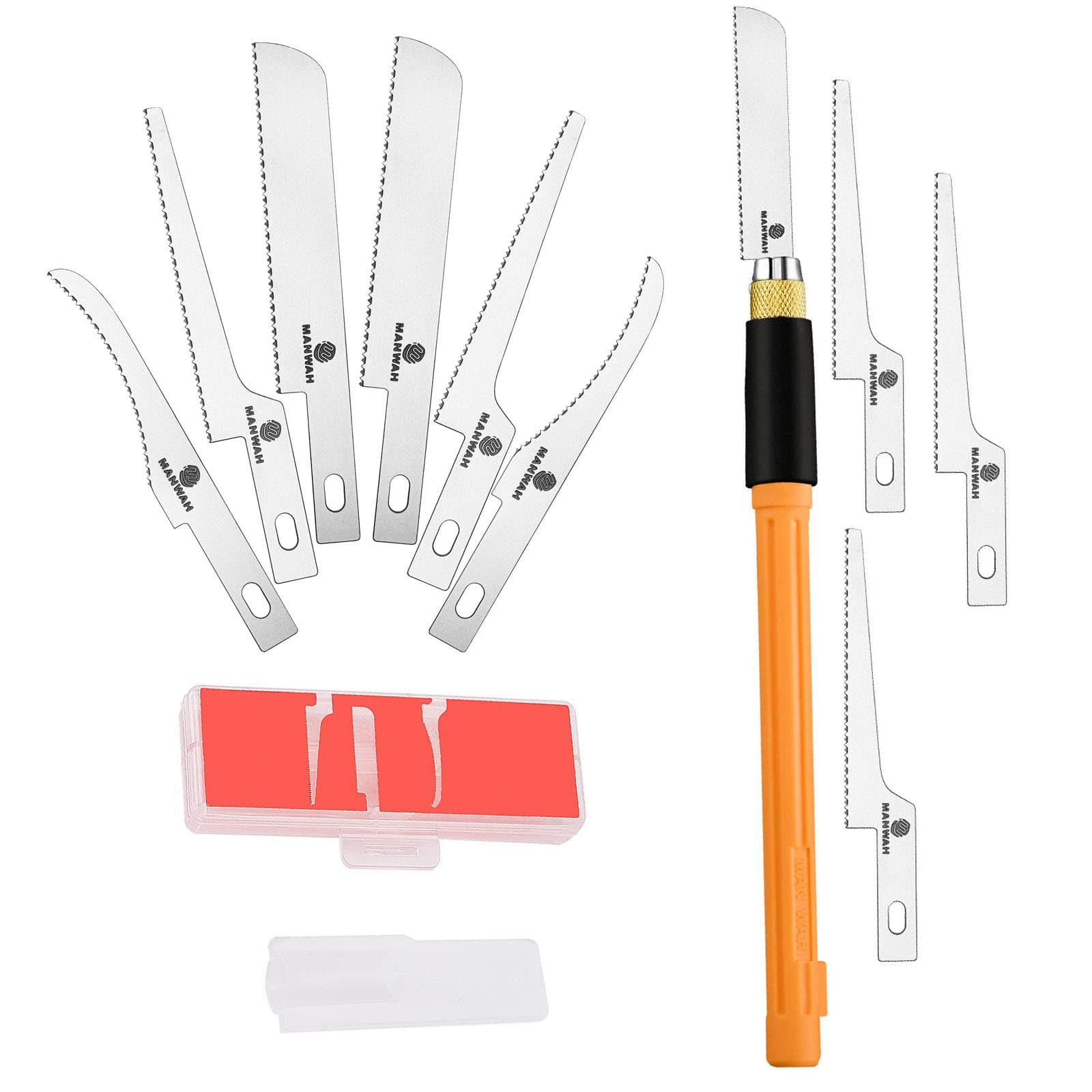 HBSTUDIO Mini Hand,Saw Model Craft Tools Modelling Knife Hobby DIY Razor Saw Hacksaw Tool Kit with 9 Pieces Craft Blades for Hand