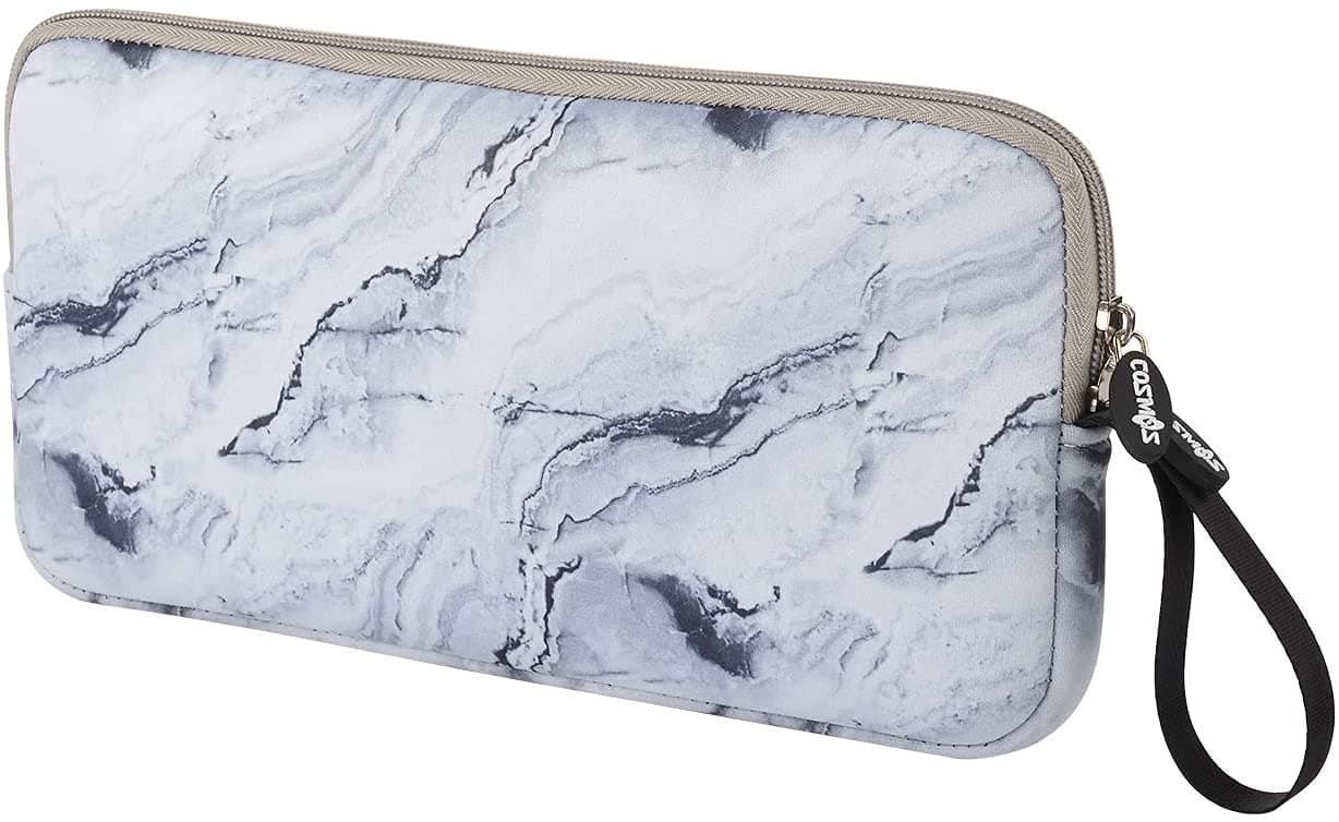 Neoprene Carrying Case Bag Protection Pouch Compatible with Magic Keyboard, Wireless Keyboard, Magic Mouse and Wireless Trackpad (White Marble Pattern)